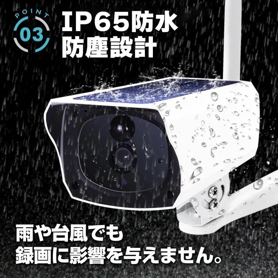 2609 ソーラーパネル 一体型 フルHD 高画質 防犯カメラ 双方向通話
