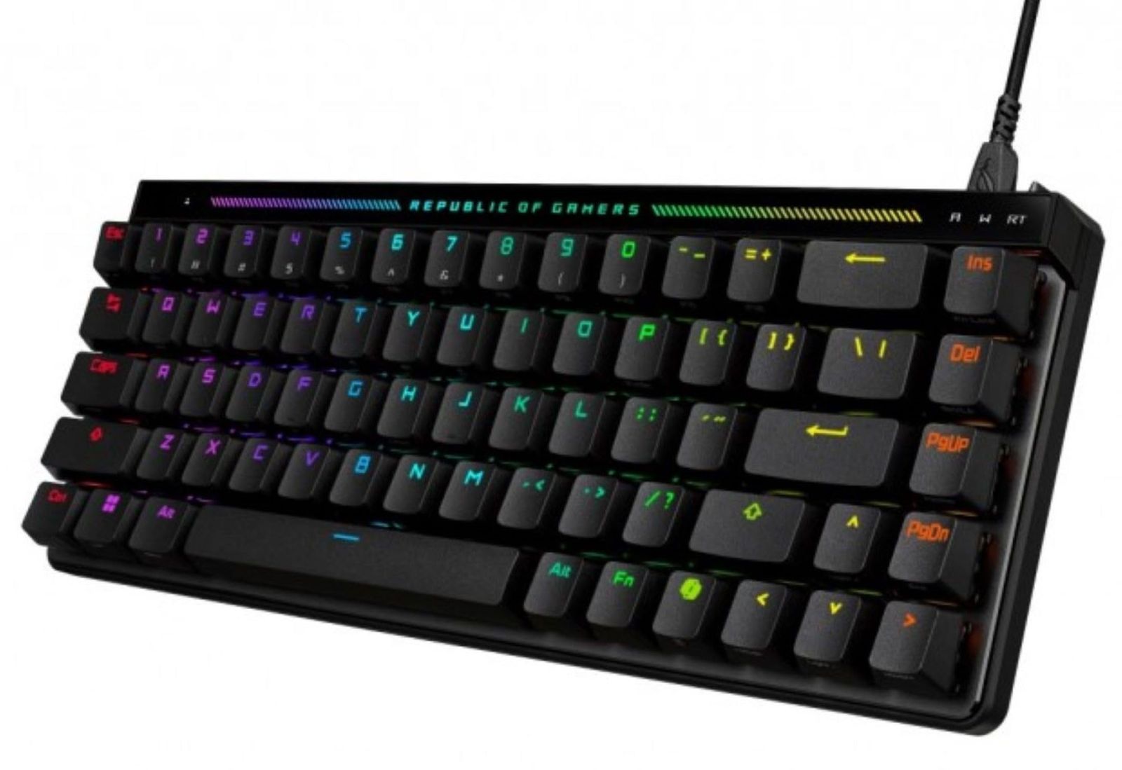 ASUS ROG Falchion Ace HFX ゲーミングキーボード ラピッドトリガー 磁気式キースイッチ 65%レイアウト キーボード 有線 ポーリングレート8000Hz 高速反応 ゲーミングキーボード 静音 カ [ブラック] [磁気スイッチ/US配列]