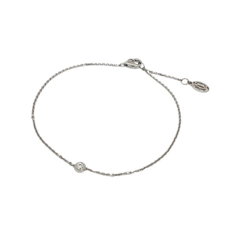 Cartier【カルティエ】ダムール　ブレスレット　1Pダイヤ　Au750　K18　WG　約19cm　1.5ｇ　アクセサリー【中古品/USED-AB】質屋　かんてい局那覇店　ｎ3103513927300008