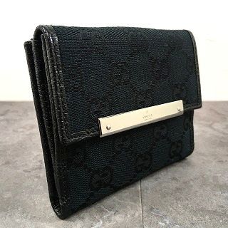 送料込み! 未使用品 GUCCI コンパクトウォレット 112716 ブラック Wホック財布 7