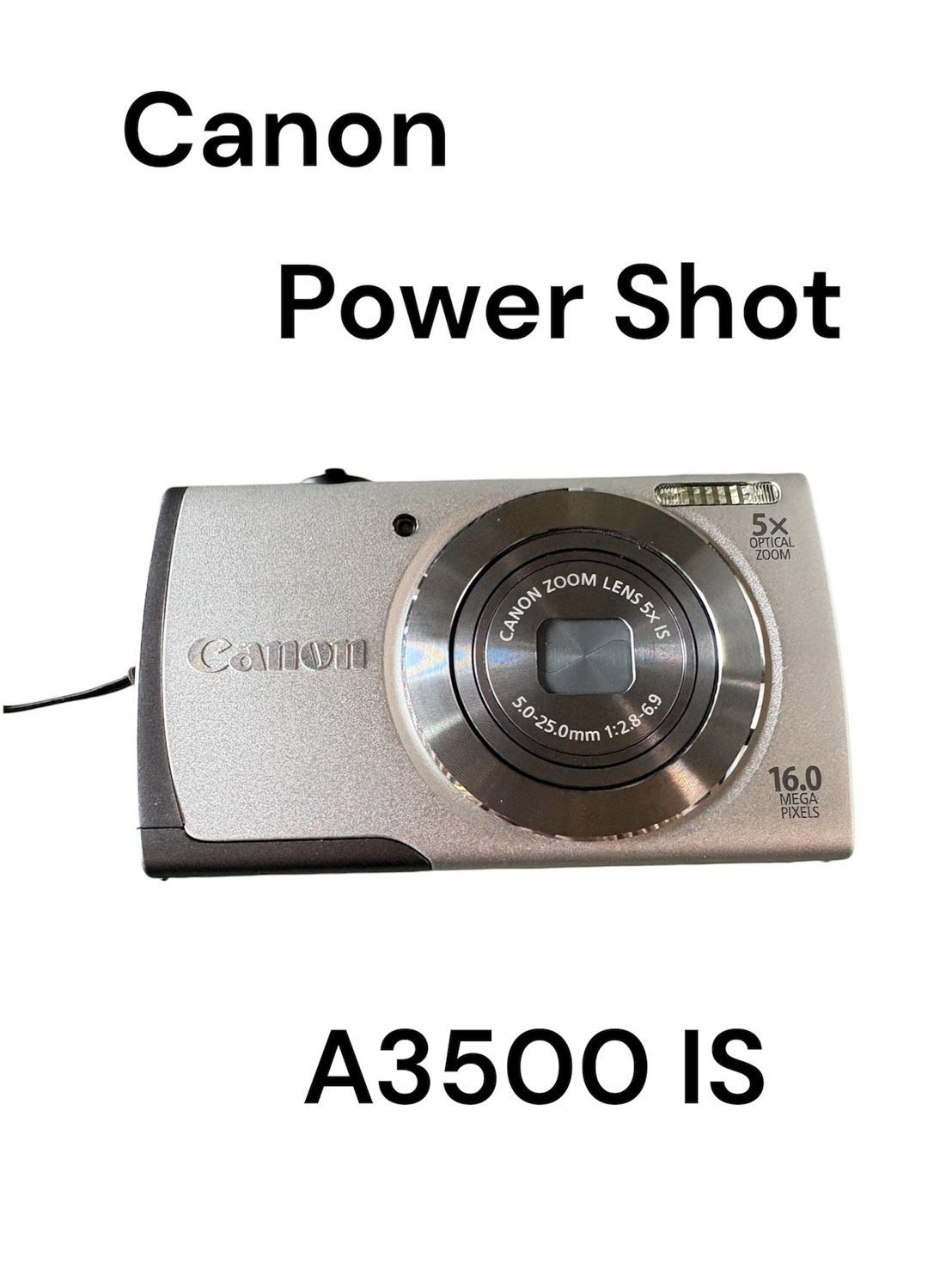 ★【カメラ】Canon　PowerShot　A3500IS　デジタルカメラ　シルバー　充電器付き　バッテリー付き　説明書付き　箱付き　動作確認済み