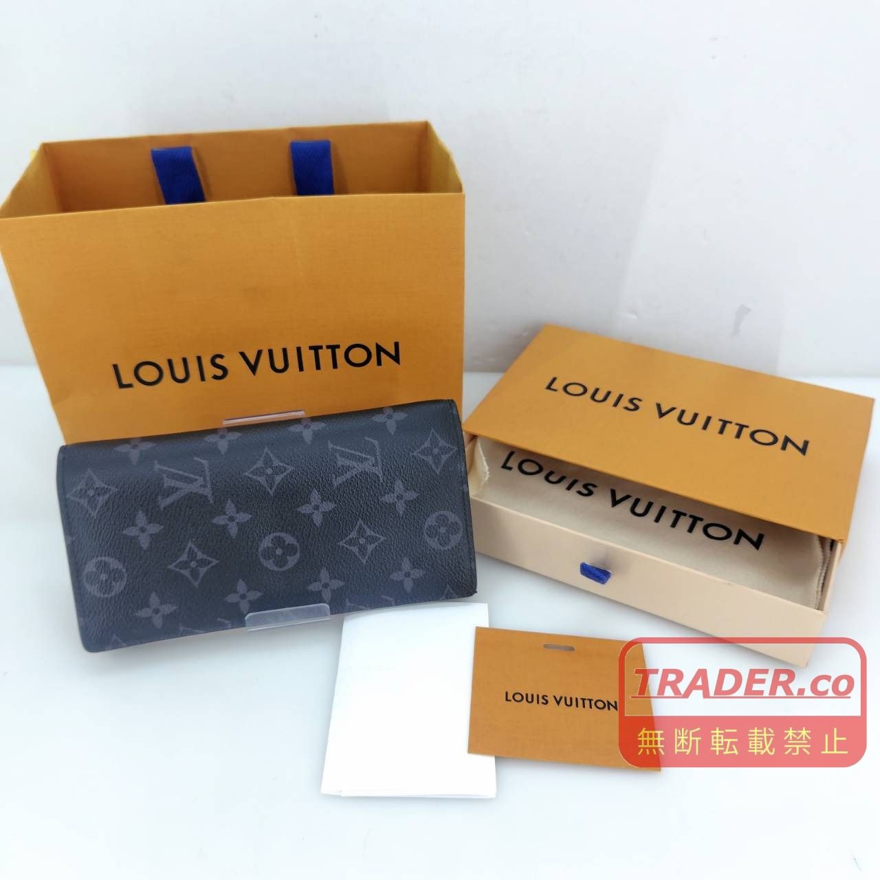 05w21304 ルイ・ヴィトン LOUIS VUITTON モノグラム エクリプス ポルトフォイユ ブラザ ブラック メンズ 長財布 M61697 【中古品】