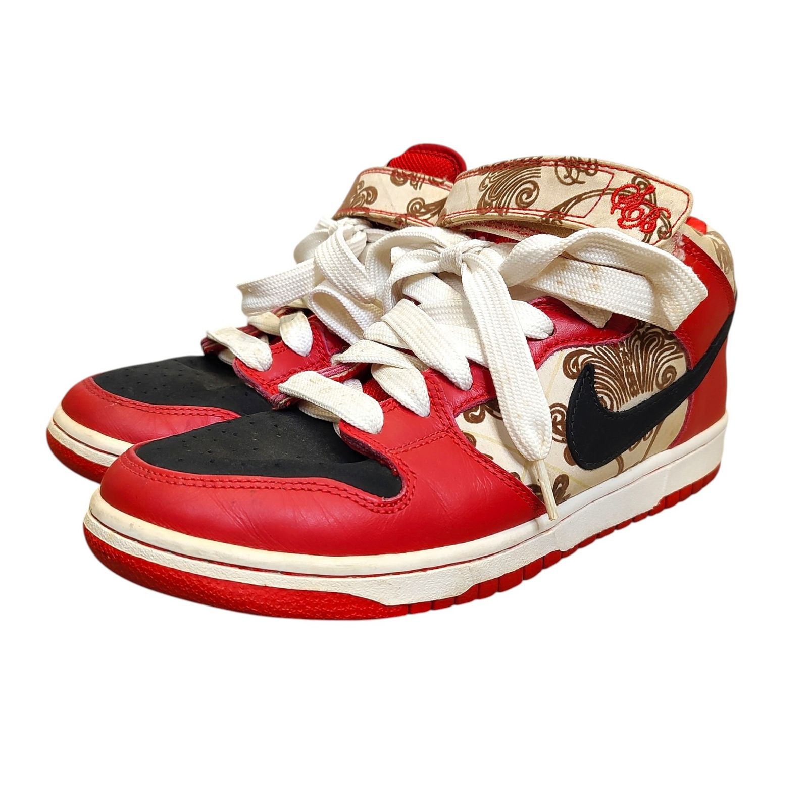 NIKE ナイキ SB DUNK MID PREMIUM SB CREW PACK COLLECTION スニーカー 314381-001 26.5 レッド×ベージュ メンズ