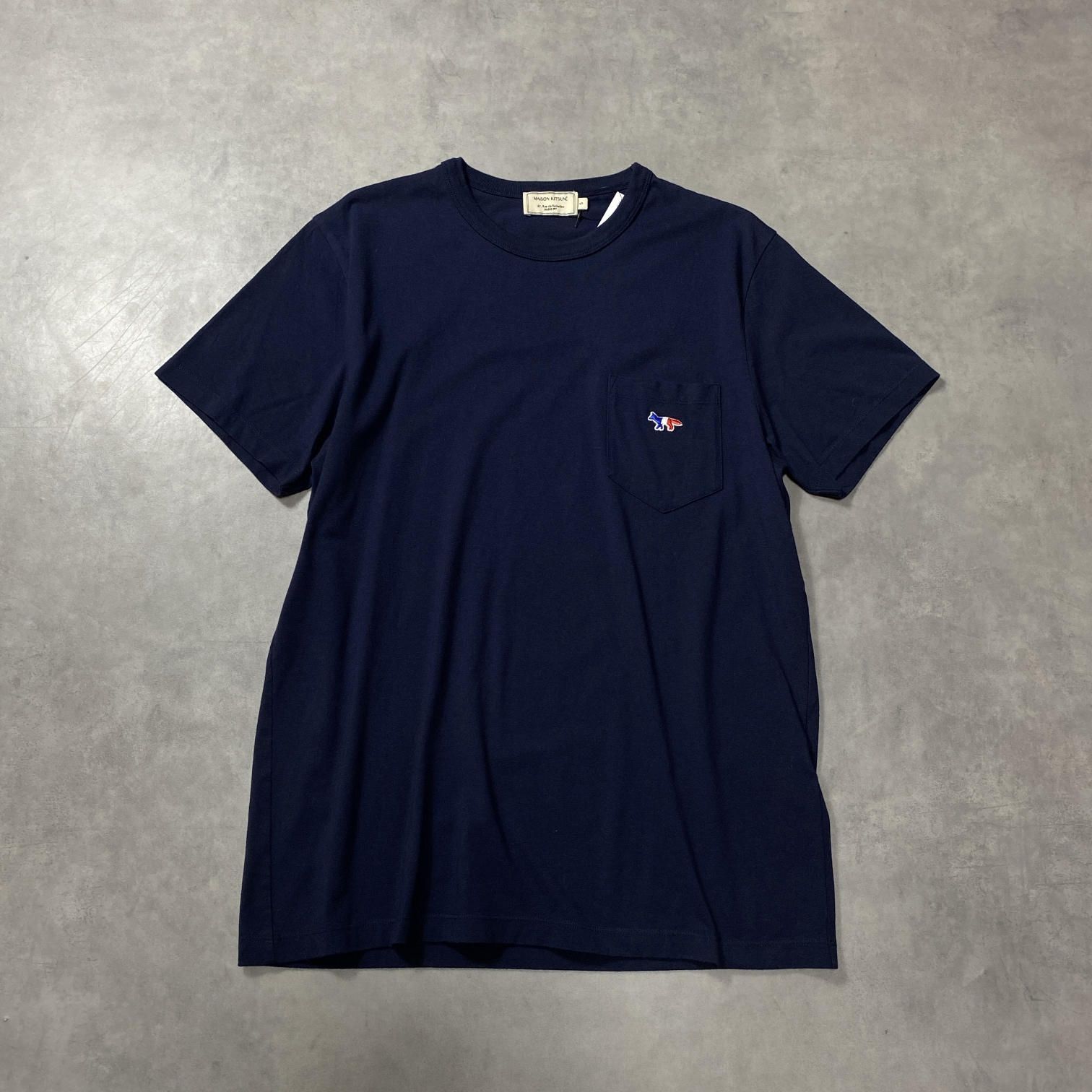 GQ5479◇MAISON KITSUNE : トリコロールフォックス ポケットTシャツ◇S