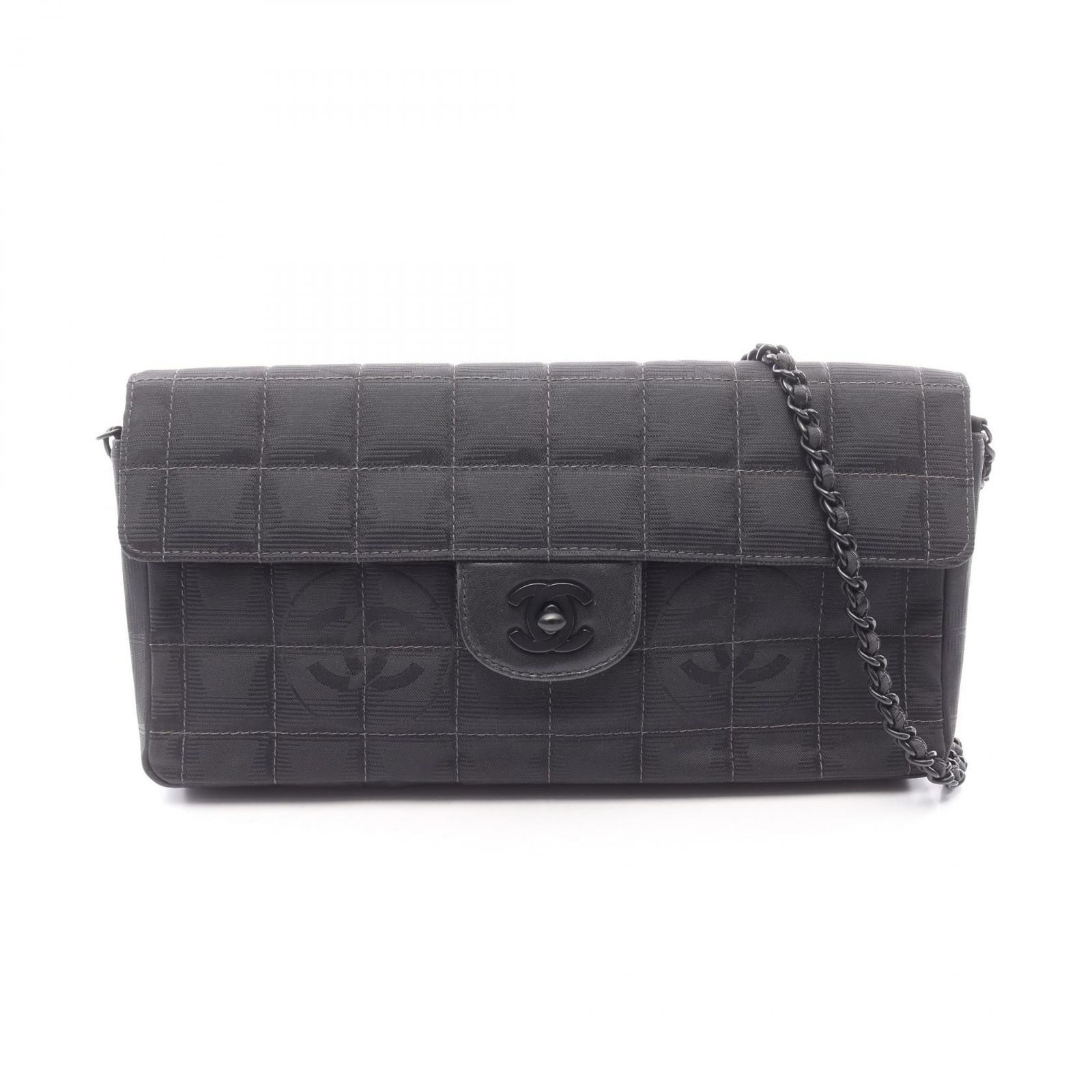 シャネル CHANEL ショルダーバッグ ニュートラベルライン チョコバー A15316 ブラック レザー ニュートラベルライン プラチェーンショルダー レディース Used B