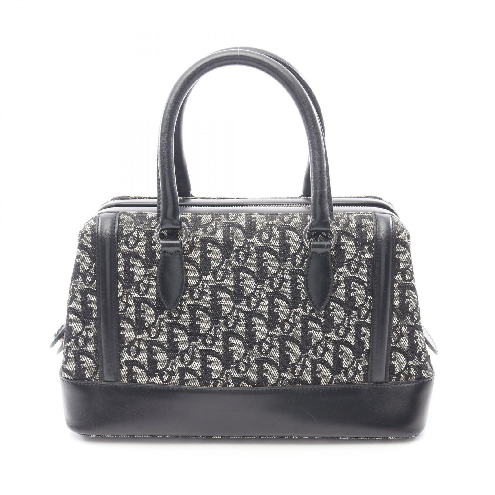 ディオール Dior ハンドバッグ トロッター ブラック/ベージュ キャンバス レザー トロッター ハンド レディース Used B