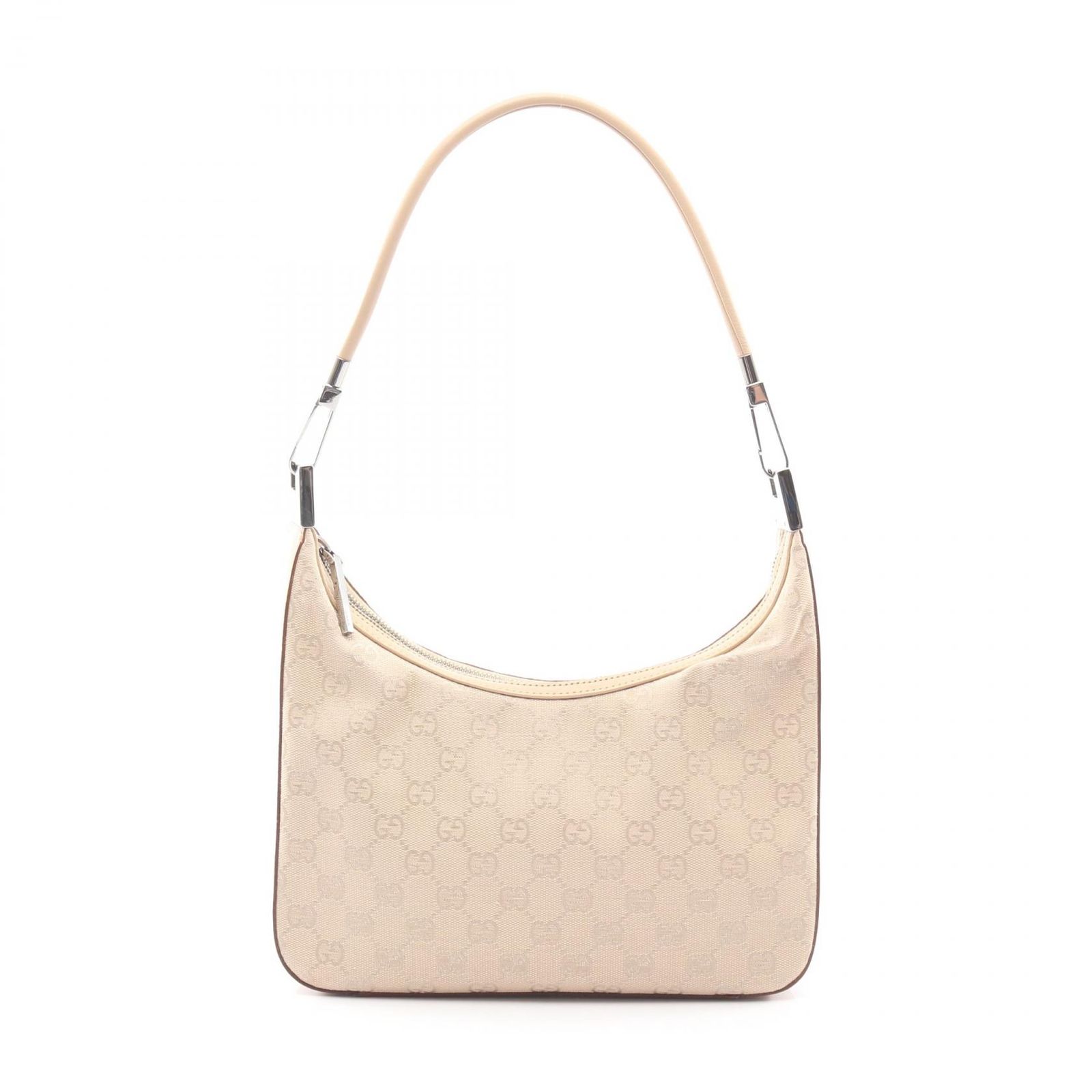 グッチ GUCCI ショルダーバッグ GGキャンバス 01233 ベージュ キャンバス レザー ワンショルダー レディース Used A