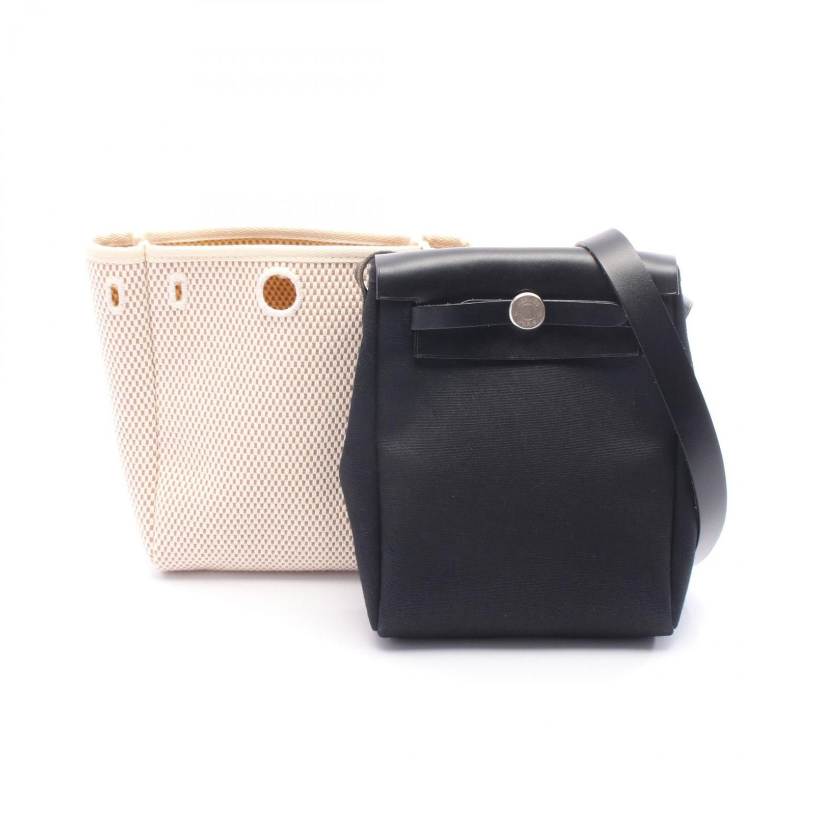 エルメス HERMES ショルダーバッグ エールバッグTPM ブラック/エクリュ レザー エールバッグTPM ブラック/エクリュ レディース Used B
