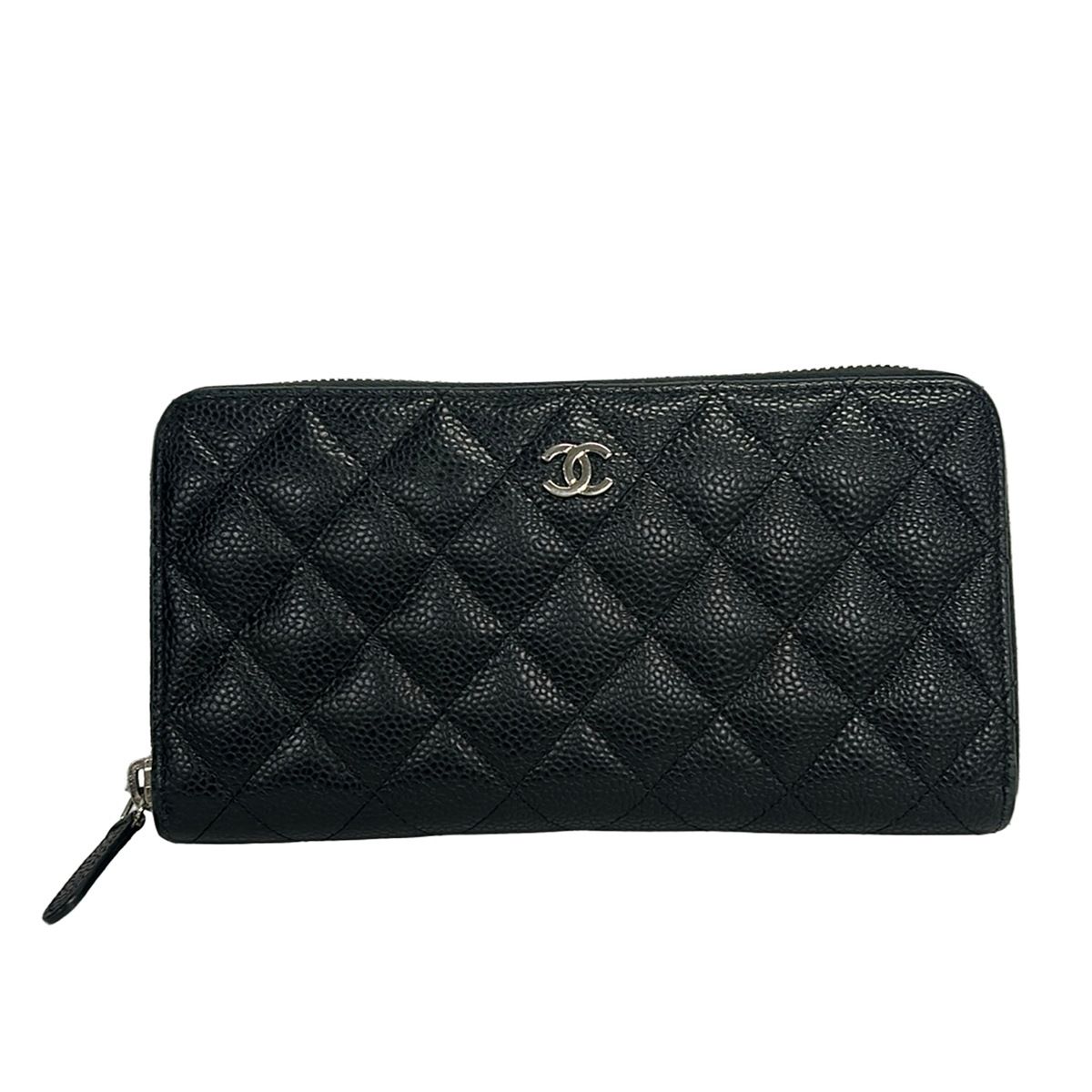 CHANEL(シャネル) 長財布 マトラッセ A50097 黒 ココマーク/シルバー金具/ラウンドファスナー