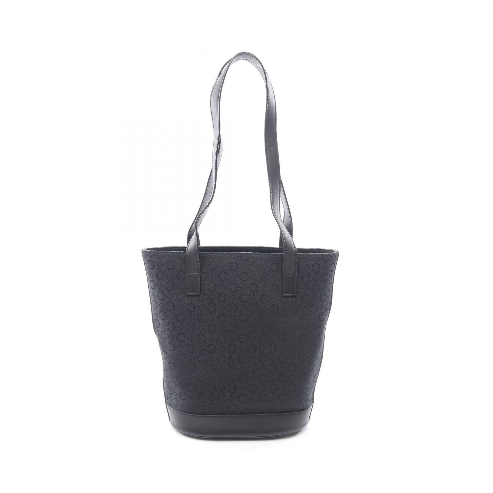 セリーヌ CELINE ショルダーバッグ Cマカダム ブラック キャンバス レザー Cマカダム トートバッグ レディース Used A