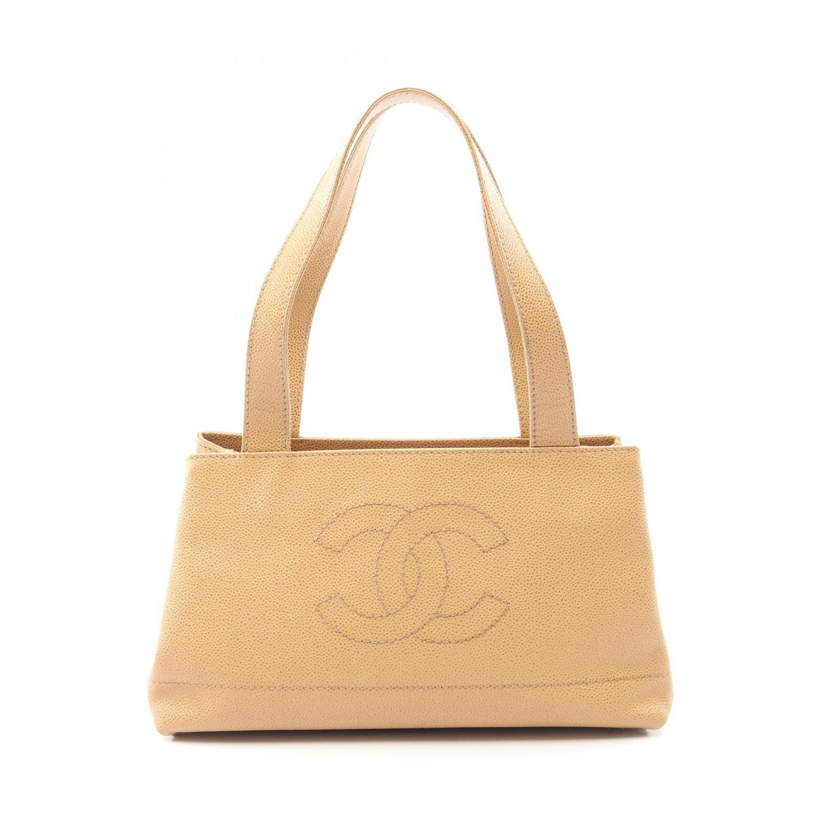 シャネル CHANEL トートバッグ ココマーク ベージュ キャビアスキン(グレインドカーフ) ココマーク ハンドバッグ レディース Used A 142,400円