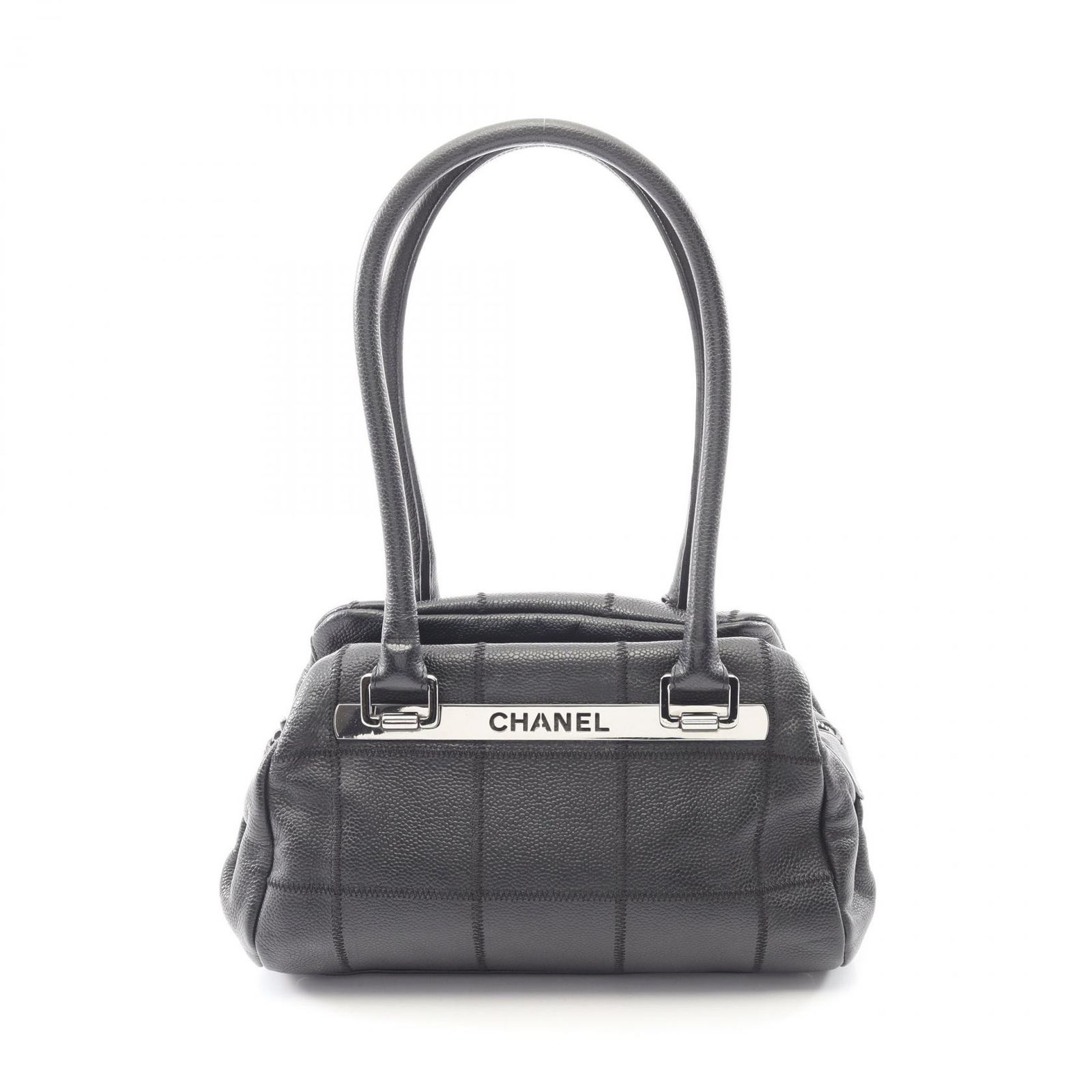シャネル CHANEL ショルダーバッグ チョコバー ブラック キャビアスキン(グレインドカーフ) チョコバー ショルダーバッグ レディース Used A