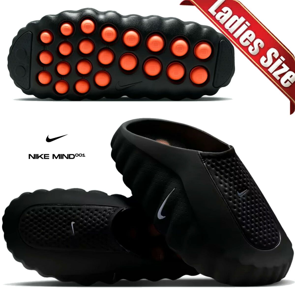 ナイキ ウィメンズ マインド001 ブラック クローム ハイパークリムゾン NIKE WMNS MIND 001 blk/chrome-hyper crimson hq4309-001 靴 シューズ ミュール サンダル ウィメンズ レディース