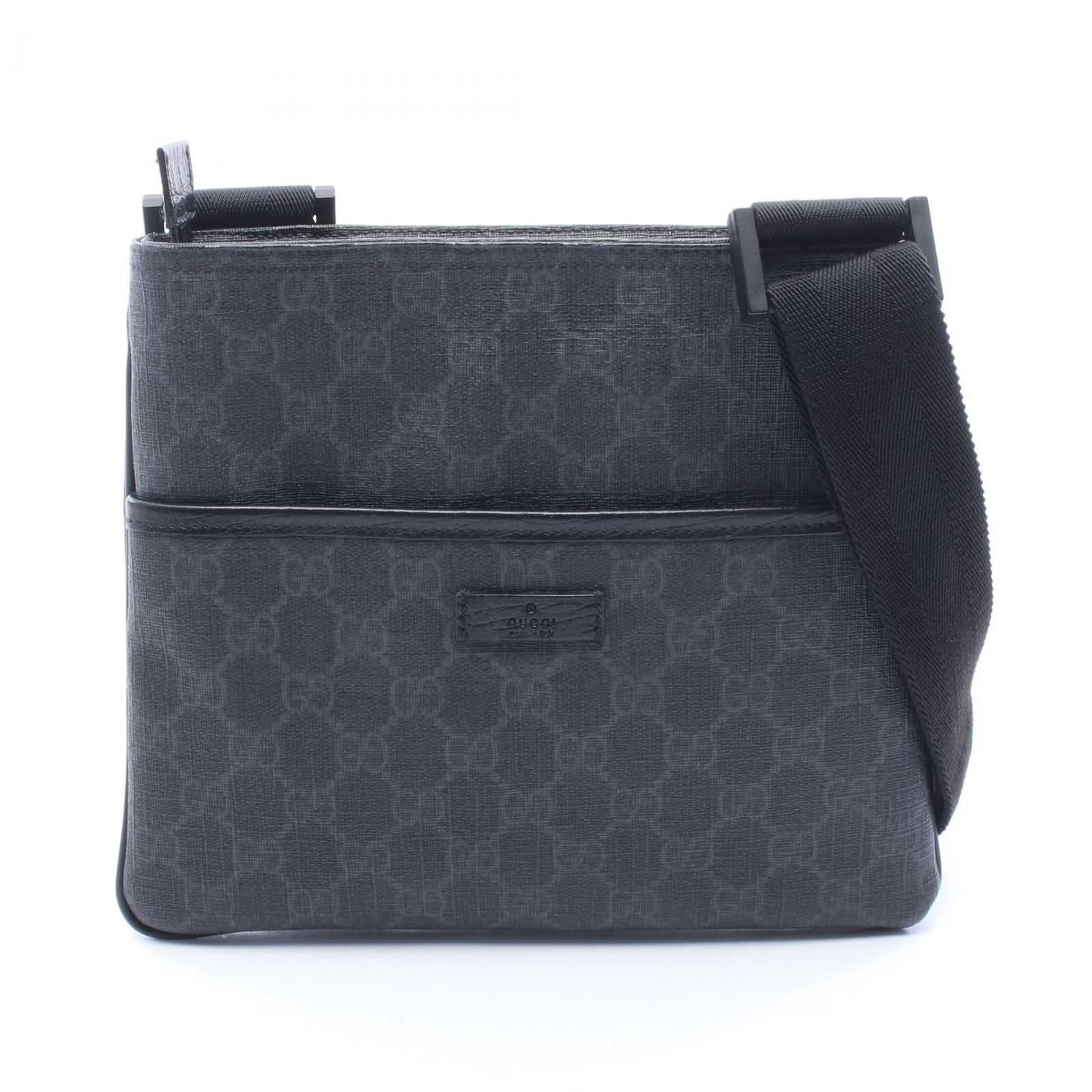 グッチ GUCCI ショルダーバッグ GGスプリーム 162905 ブラック PVCコーティングキャンバス レザー ショルダーバッグ ユニセックス Used A