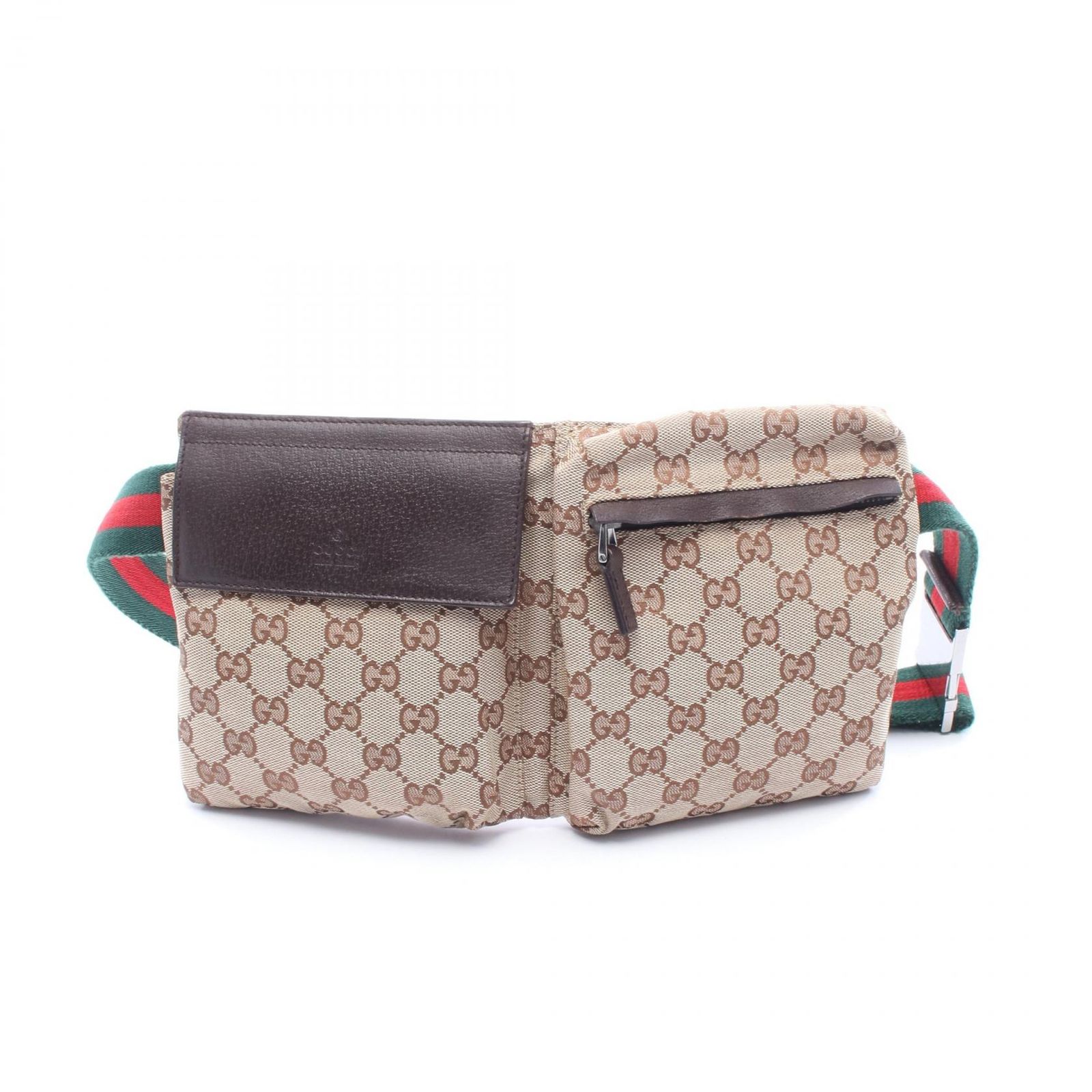 グッチ GUCCI ウエストバッグ ボディバッグ GGキャンバス 28566 ベージュ/ダークブラウン キャンバス レザー シェリー GGキャンバス ウエストバッグ ユニセックス