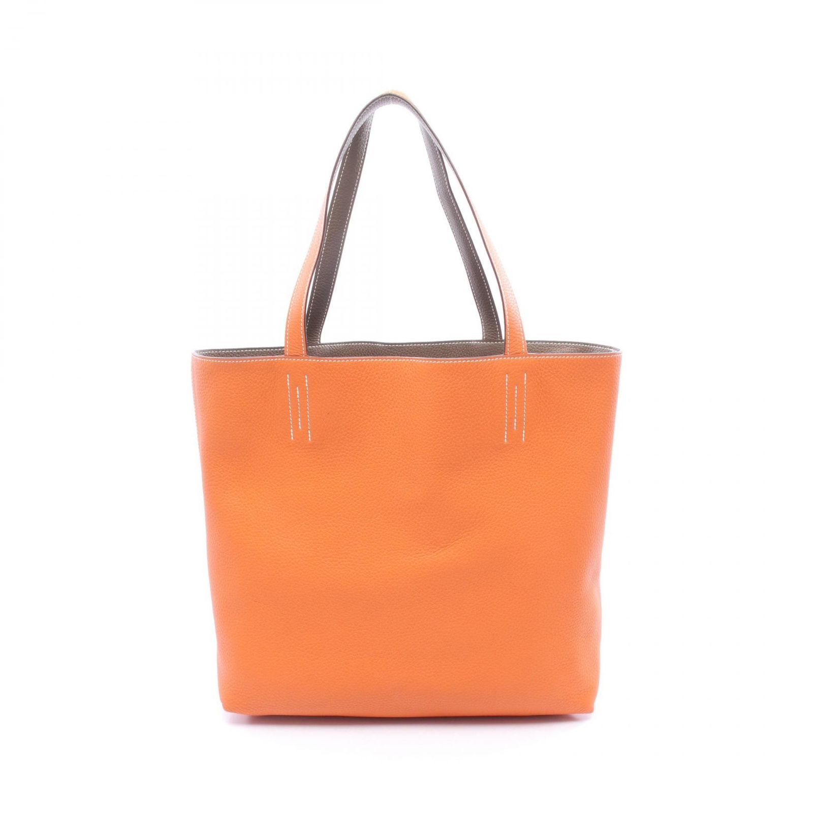 エルメス HERMES トートバッグ ドゥブルセンス45 エトゥープ エトゥープ/オレンジ その他 ドゥブルセンス46 エトゥープ/オレンジ レディース Used A