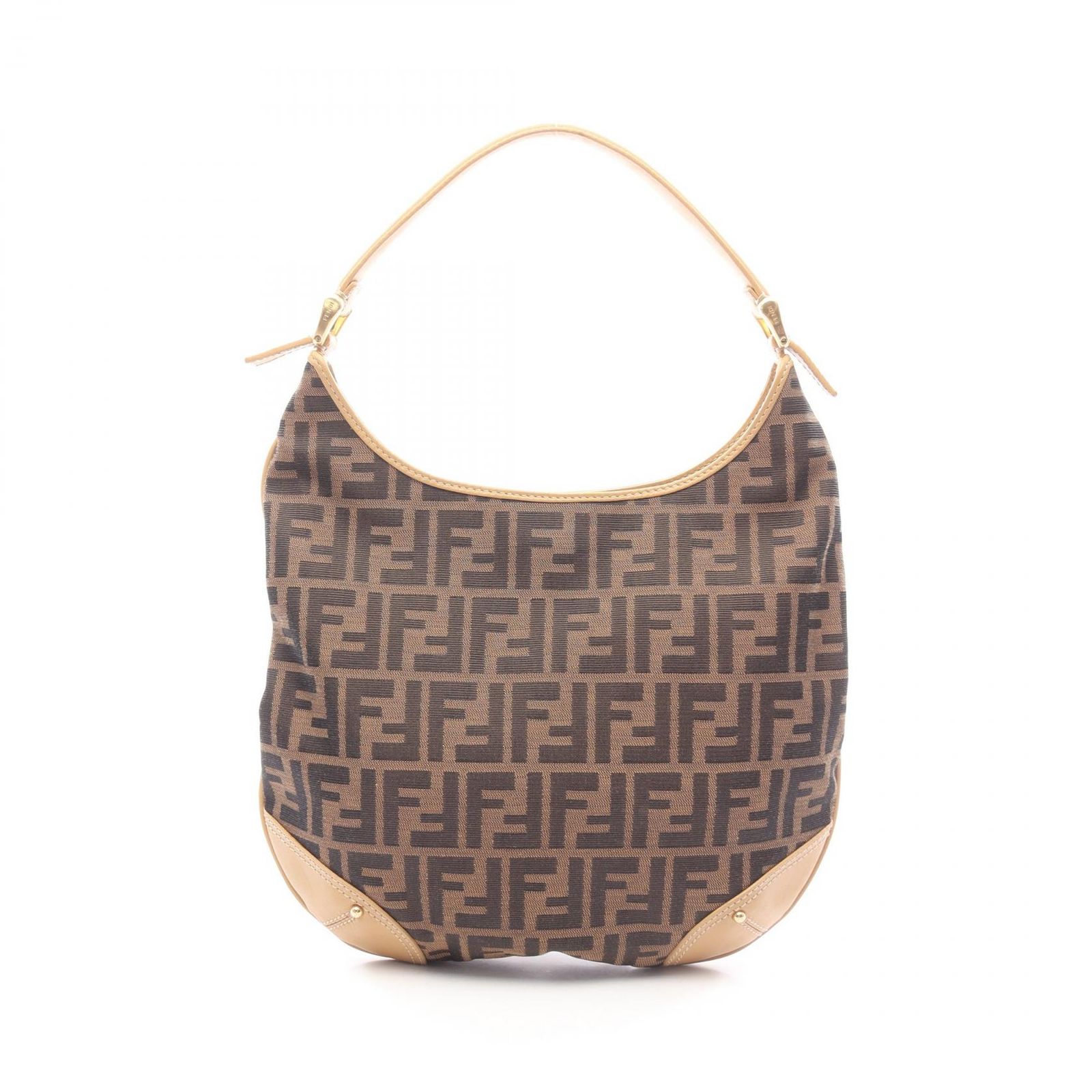 フェンディ FENDI ショルダーバッグ ズッカ ブラウン キャンバス レザー ズッカ ワンショルダー レディース Used A