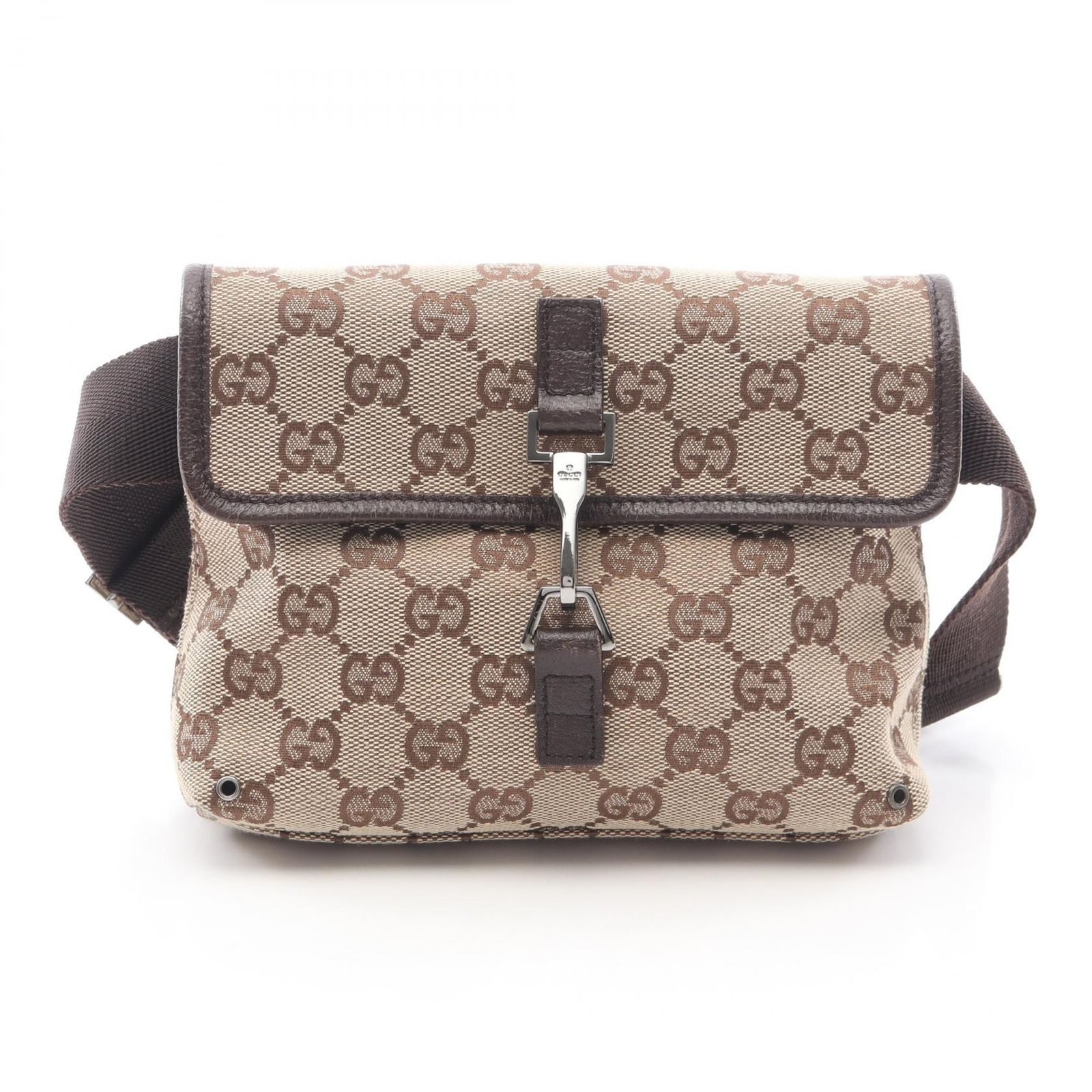 グッチ GUCCI ウエストバッグ ボディバッグ GGキャンバス 92543 ベージュ/ダークブラウン キャンバス レザー GGキャンバス ウエストバッグ レディース Used A