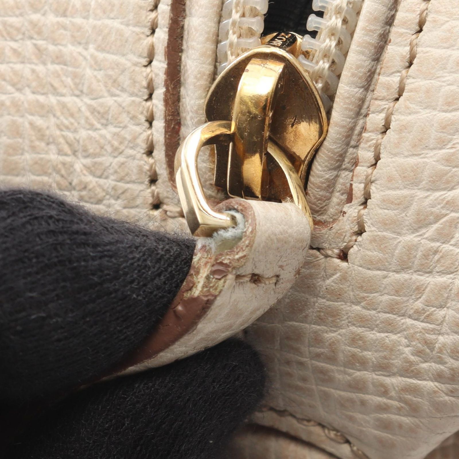 ロエベ LOEWE トートバッグ アイボリー レザー ミニボストン