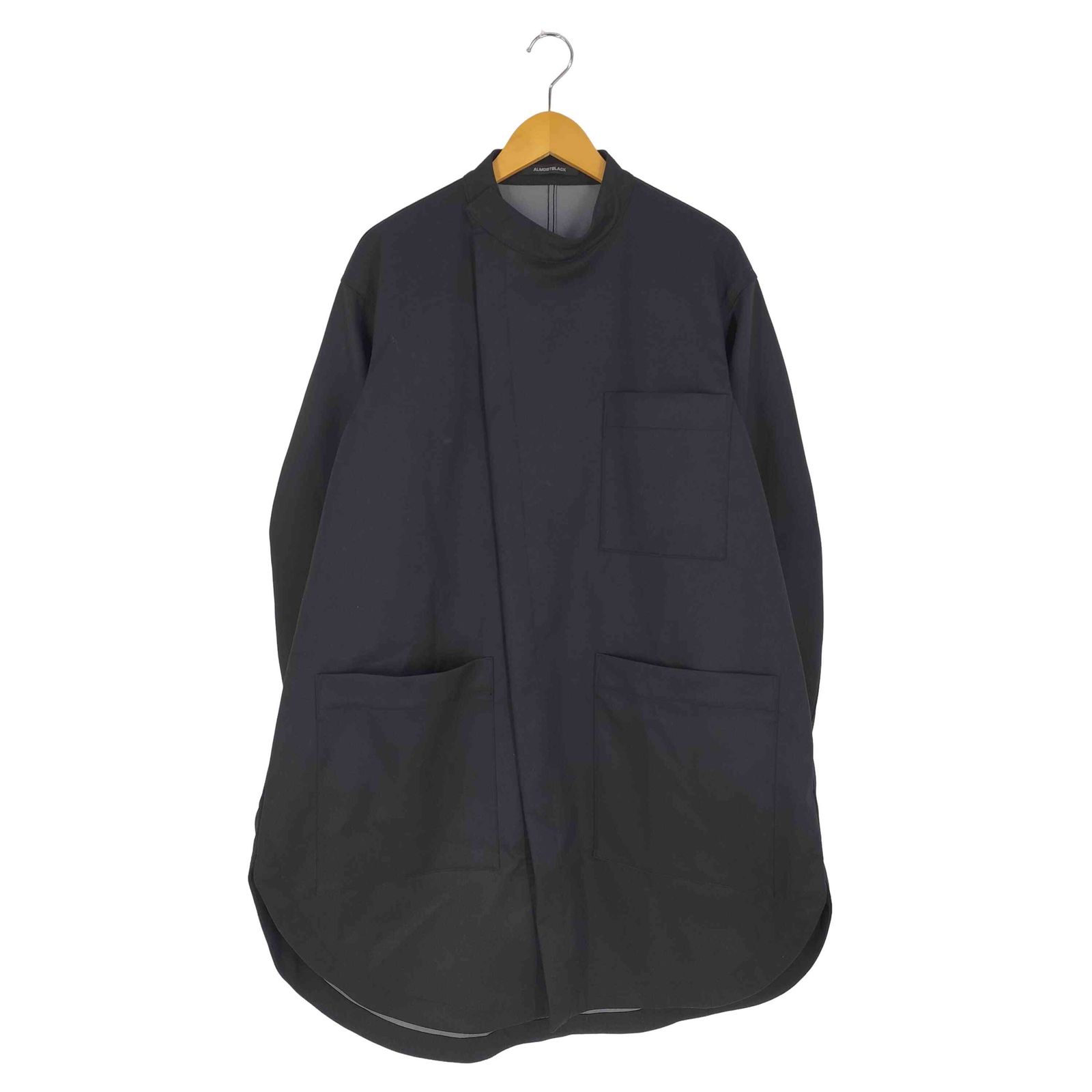 オールモストブラック ALMOSTBLACK NO COLLAR COAT ノーカラーシェル