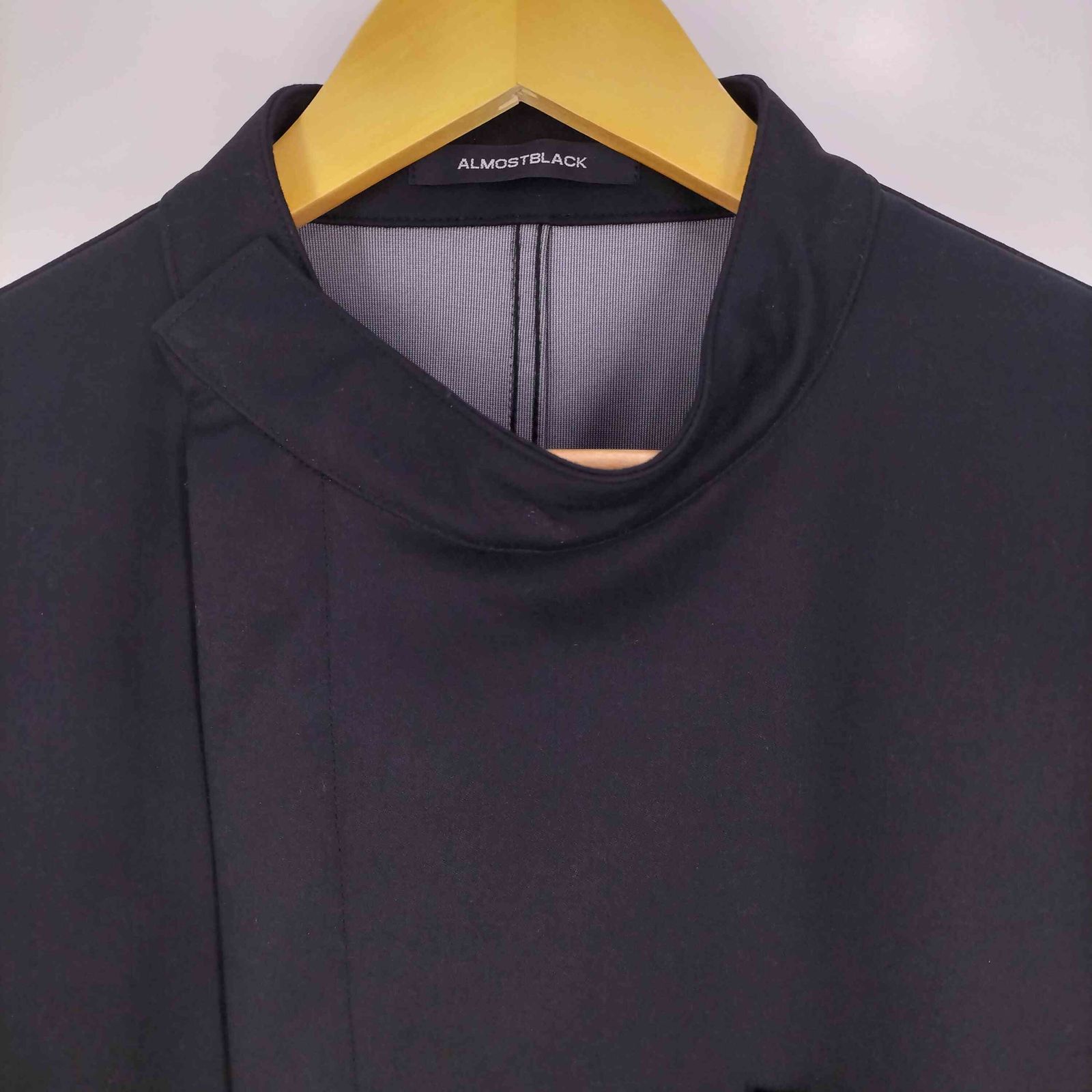 オールモストブラック ALMOSTBLACK NO COLLAR COAT ノーカラーシェル
