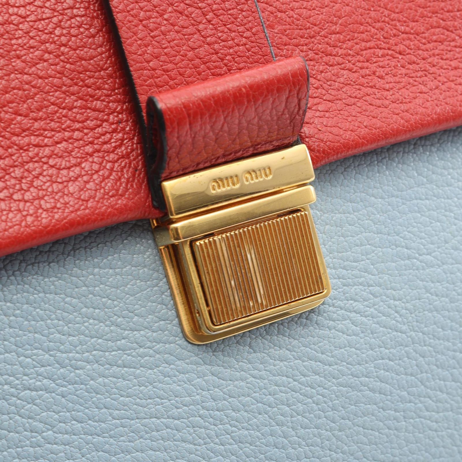 ミュウ ミュウ Miu Miu ハンドバッグ MADRAS マドラス 2WAY バイカラー