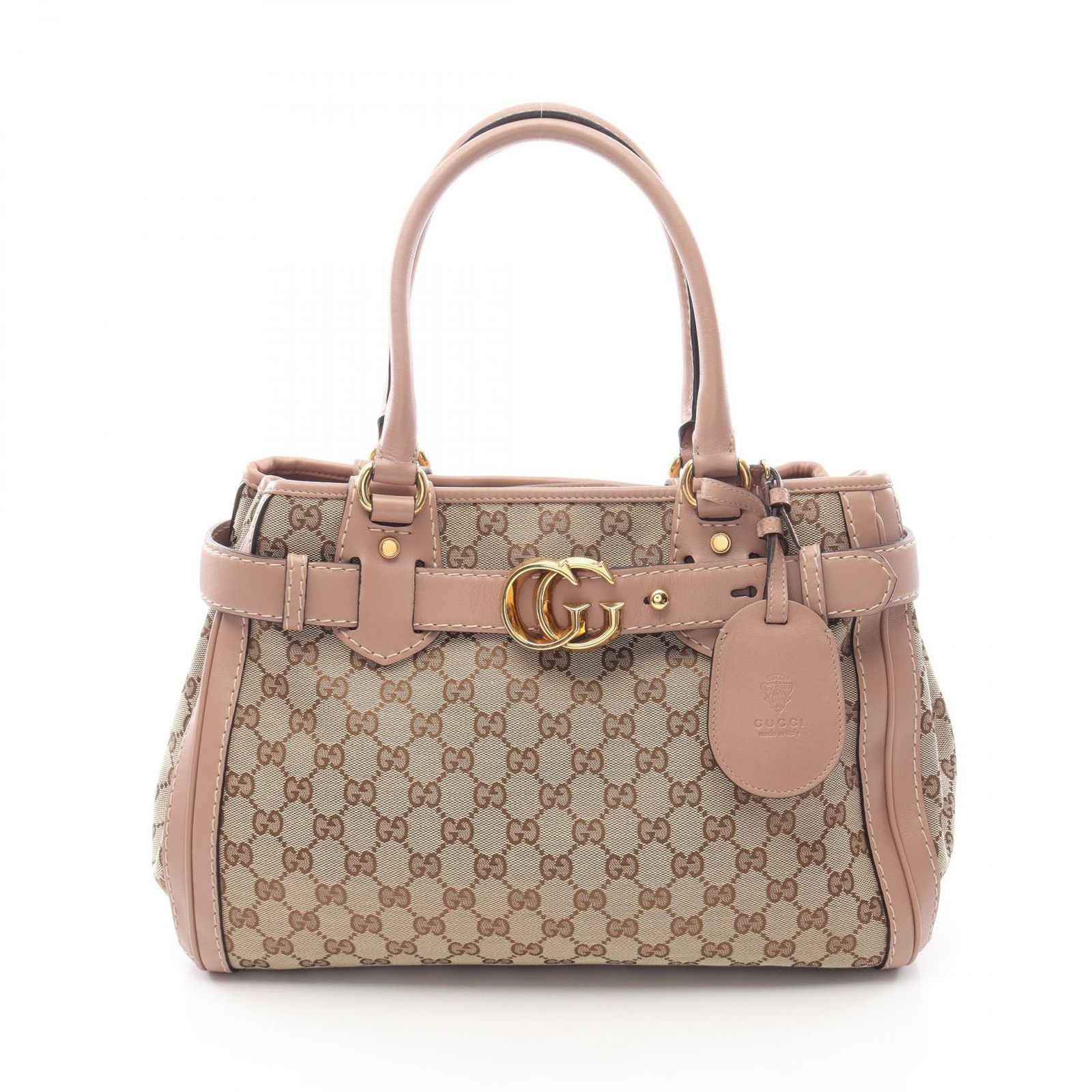 グッチ GUCCI トートバッグ GGランニング GGキャンバス 247183 ベージュ/ピンクベージュ キャンバス レザー GGランニング ハンド レディース Used A