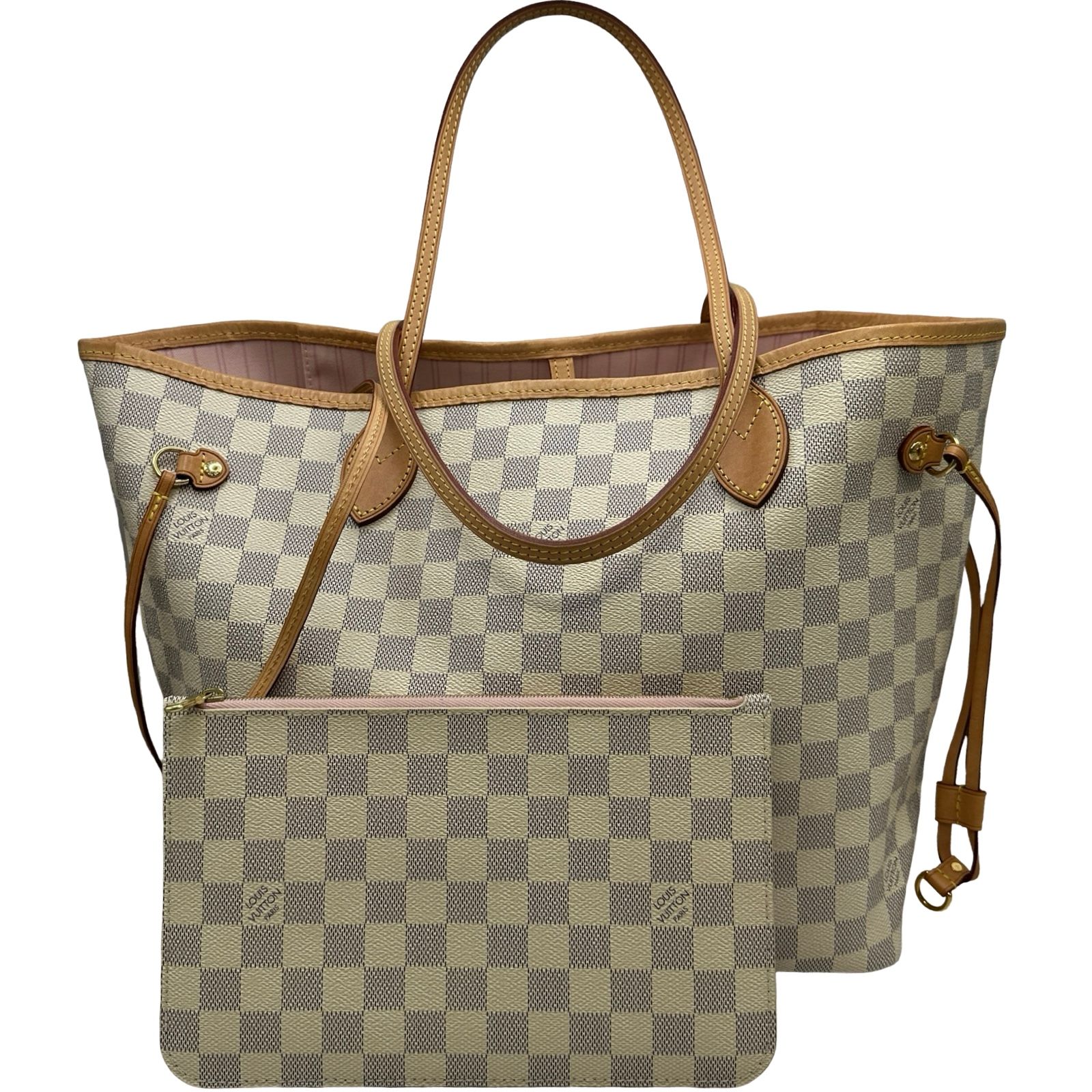 ルイ・ヴィトン LOUIS VUITTON ネヴァーフルMM N40603 ホワイト アズール/ローズバレリーヌ レディース トートバッグ