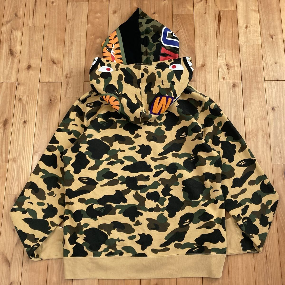 ☆2XL☆ 1st camo yellow ダブル シャーク パーカー Double shark full 