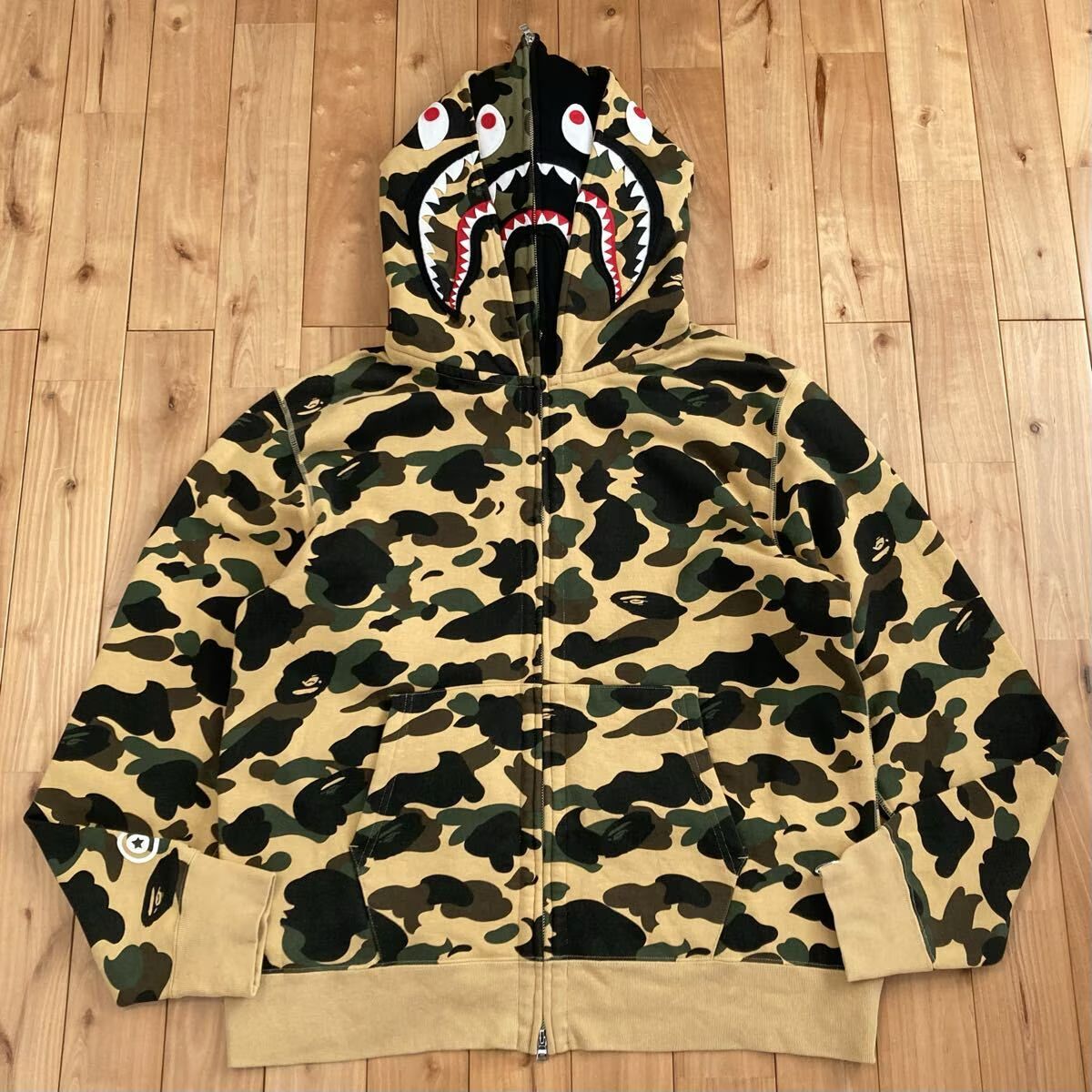 ☆2XL☆ 1st camo yellow ダブル シャーク パーカー Double shark full 