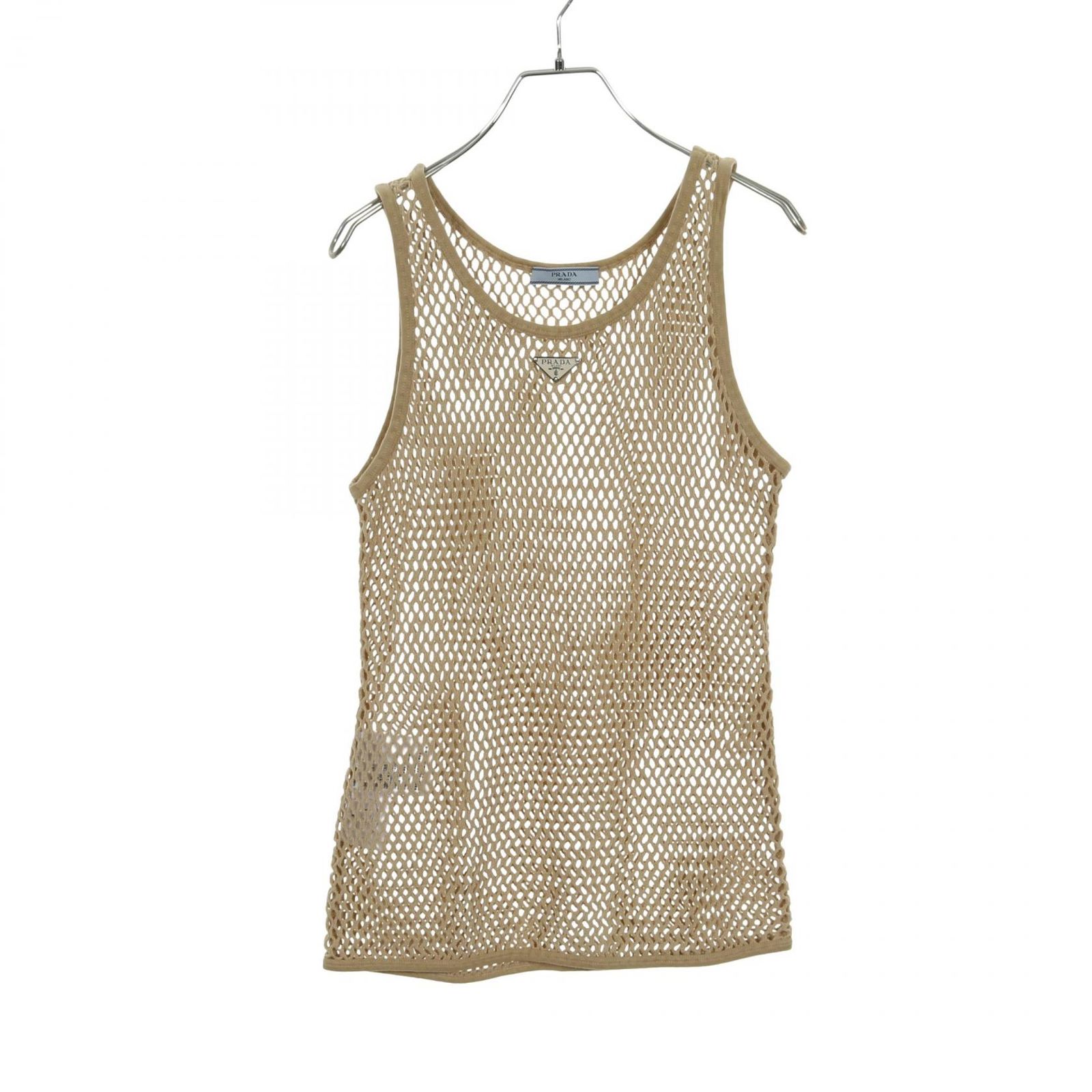 プラダ PRADA タンクトップ メッシュ コットン タンクトップ レディース Used A