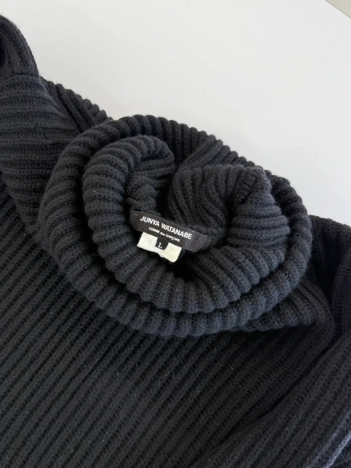 ジュンヤワタナベ COMME des GARCONS リーブ タートルネック ニット ブラック
