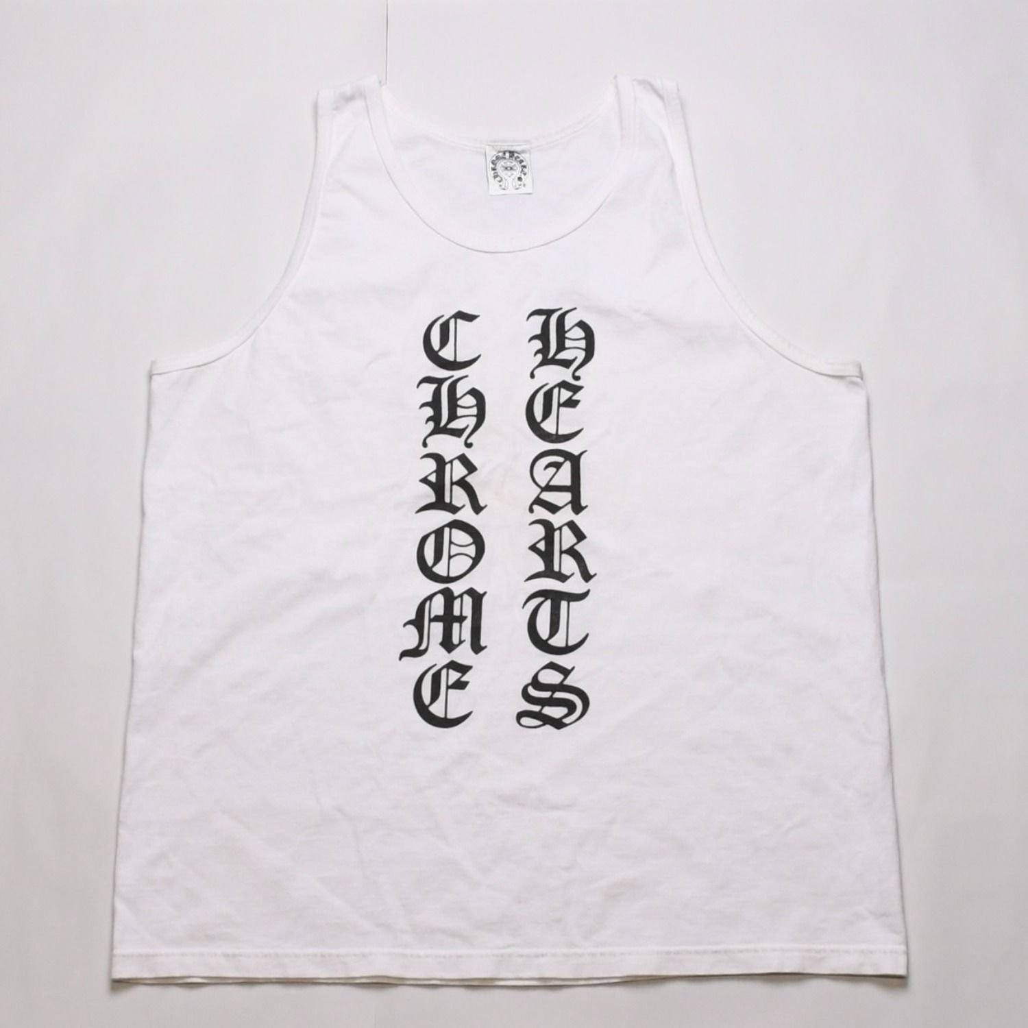 CHROME HEARTS クロムハーツ オールドイングリッシュフォント ホワイト ノースリーブ タンクトップ 美品 中古 4a001955