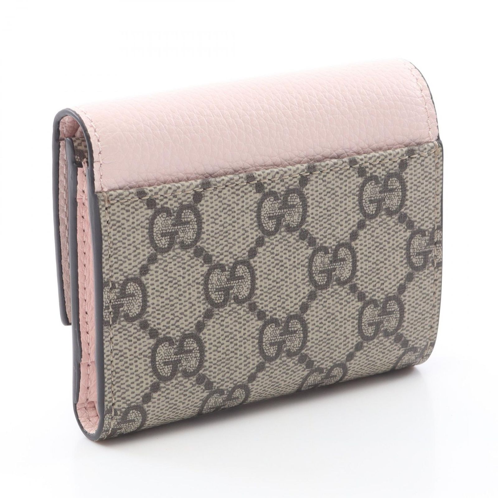 グッチ GUCCI 三つ折り財布 ダブルG バイカラーミニウォレット GGスプリーム 837957AAFXM5743 ピンク/ベージュ レザー 二つ折り財布 レディース 新品｜詳細画像