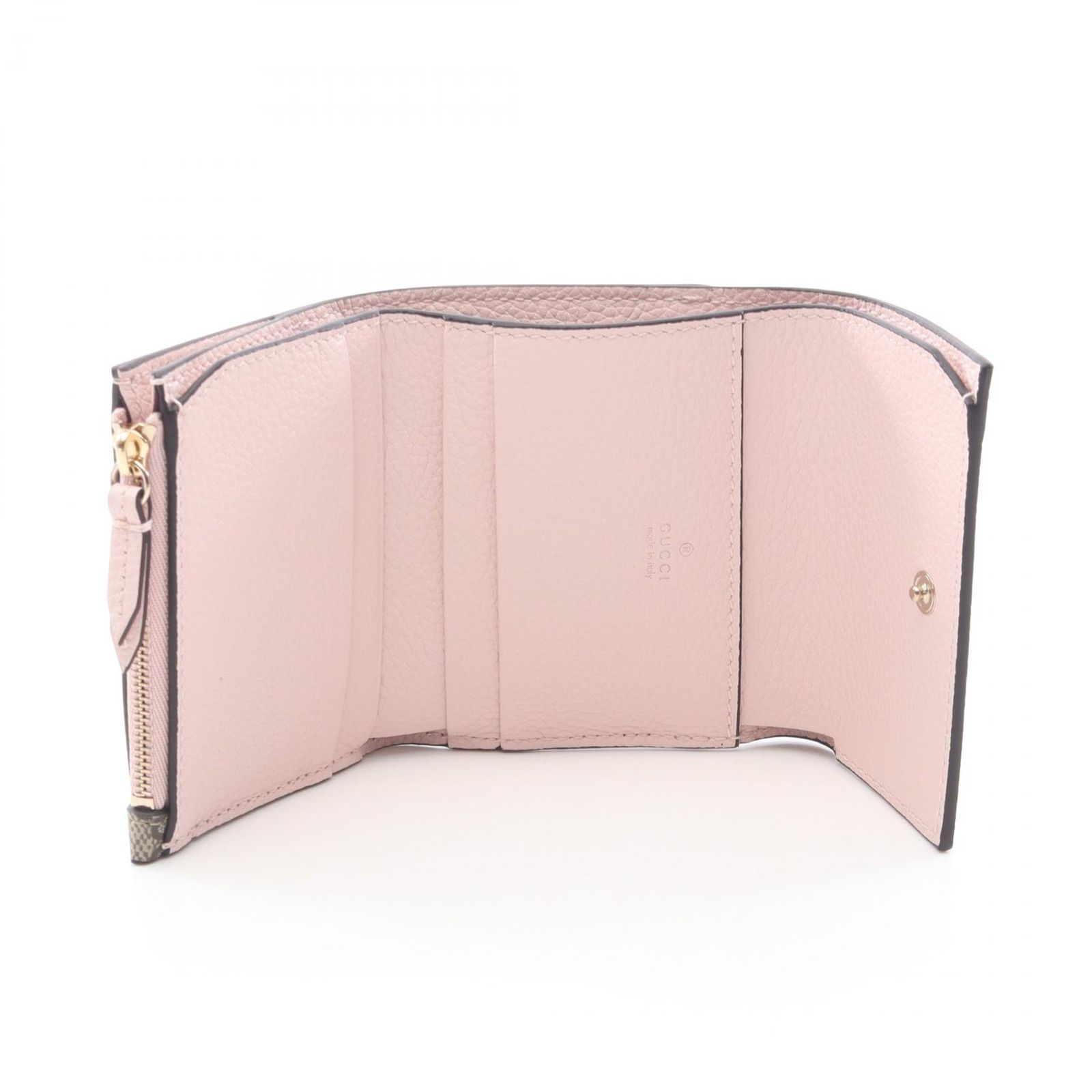 グッチ GUCCI 三つ折り財布 ダブルG バイカラーミニウォレット GGスプリーム 837957AAFXM5743 ピンク/ベージュ レザー 二つ折り財布 レディース 新品｜詳細画像