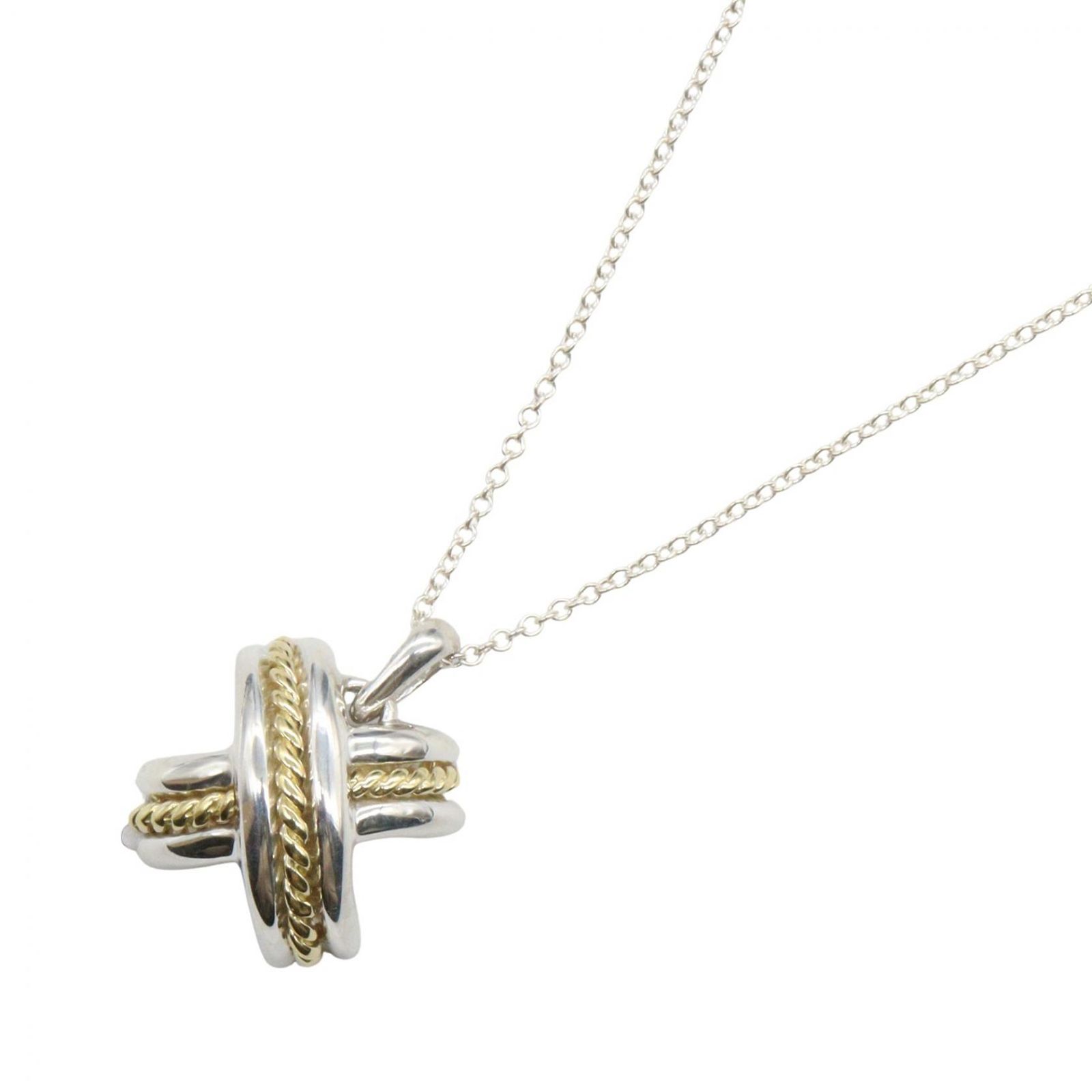 ティファニー TIFFANY＆CO ネックレス シグネチャー ネックレス 首回41.5㎝ K18（イエローゴールド） シルバー925 シグネチャー ネックレス レディース Used A