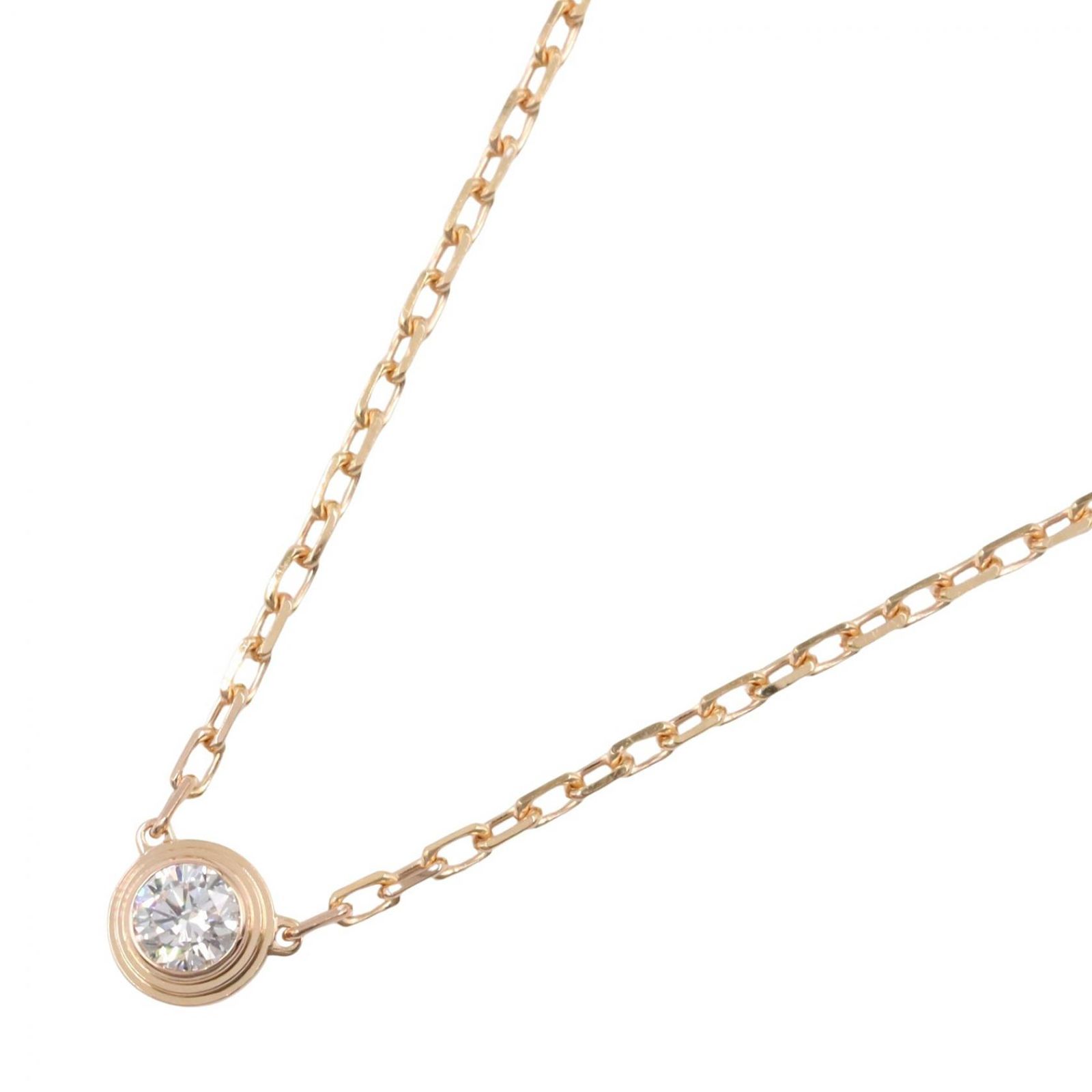 カルティエ CARTIER ネックレス ダムール ネックレス SM 首回37.5/41㎝ K18PG（ピンクゴールド） ダイヤモンド ダムール ネックレス SM レディース Used A