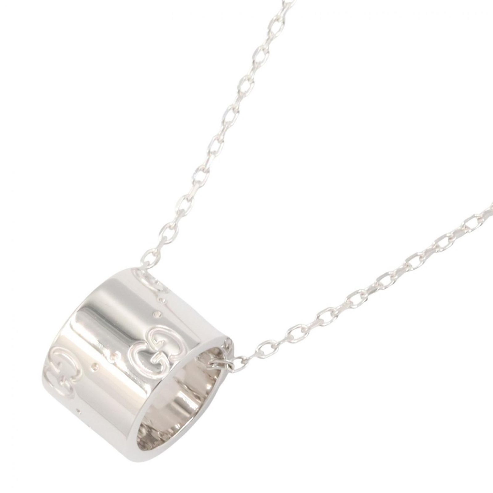 グッチ GUCCI ネックレス アイコンネックレス 首回 K18WG（ホワイトゴールド） アイコンネックレス ユニセックス Used A