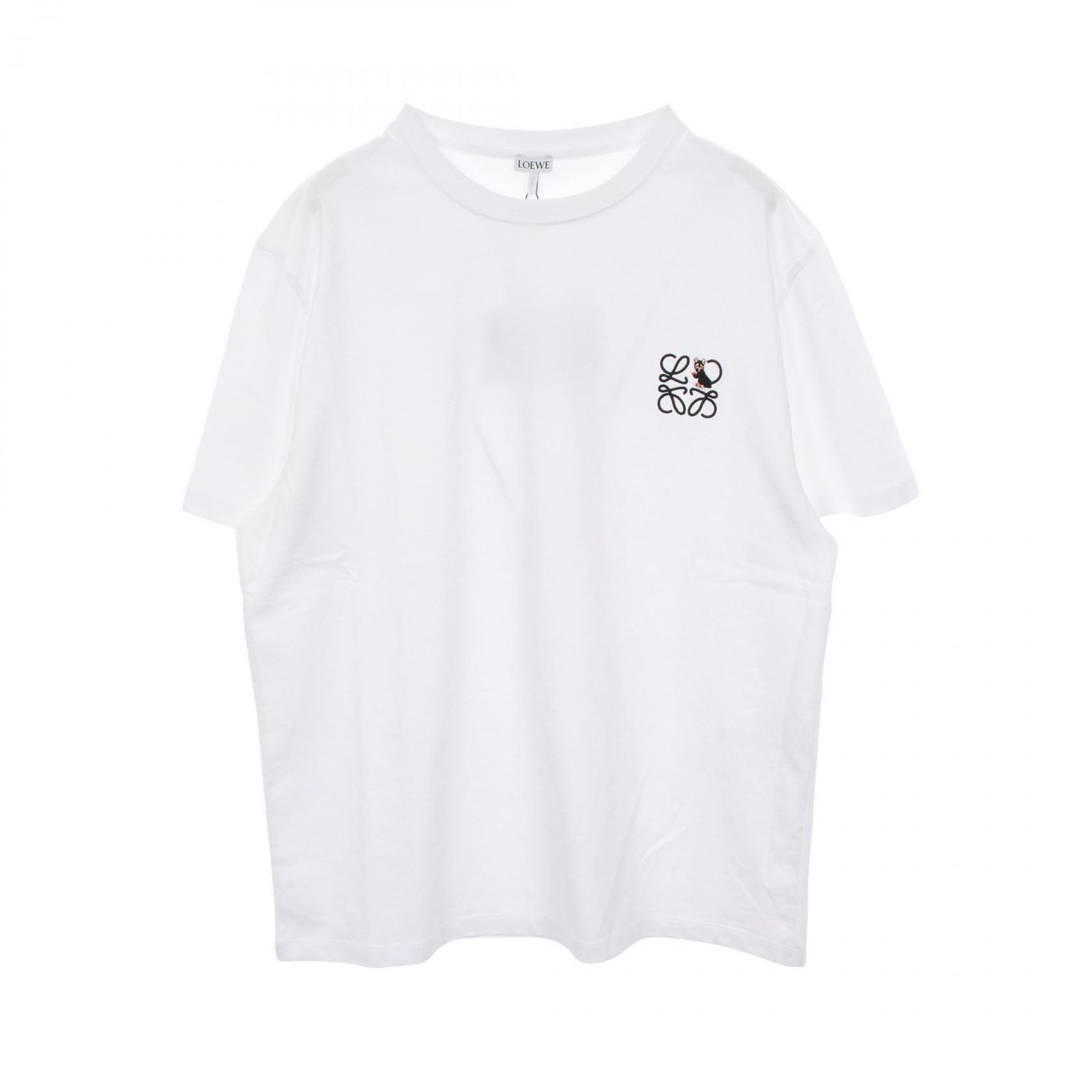 ロエベ LOEWE 半袖Tシャツ アナグラム リラックスフィット H526Y22XD22100M ホワイト コットン Tシャツ メンズ 新品