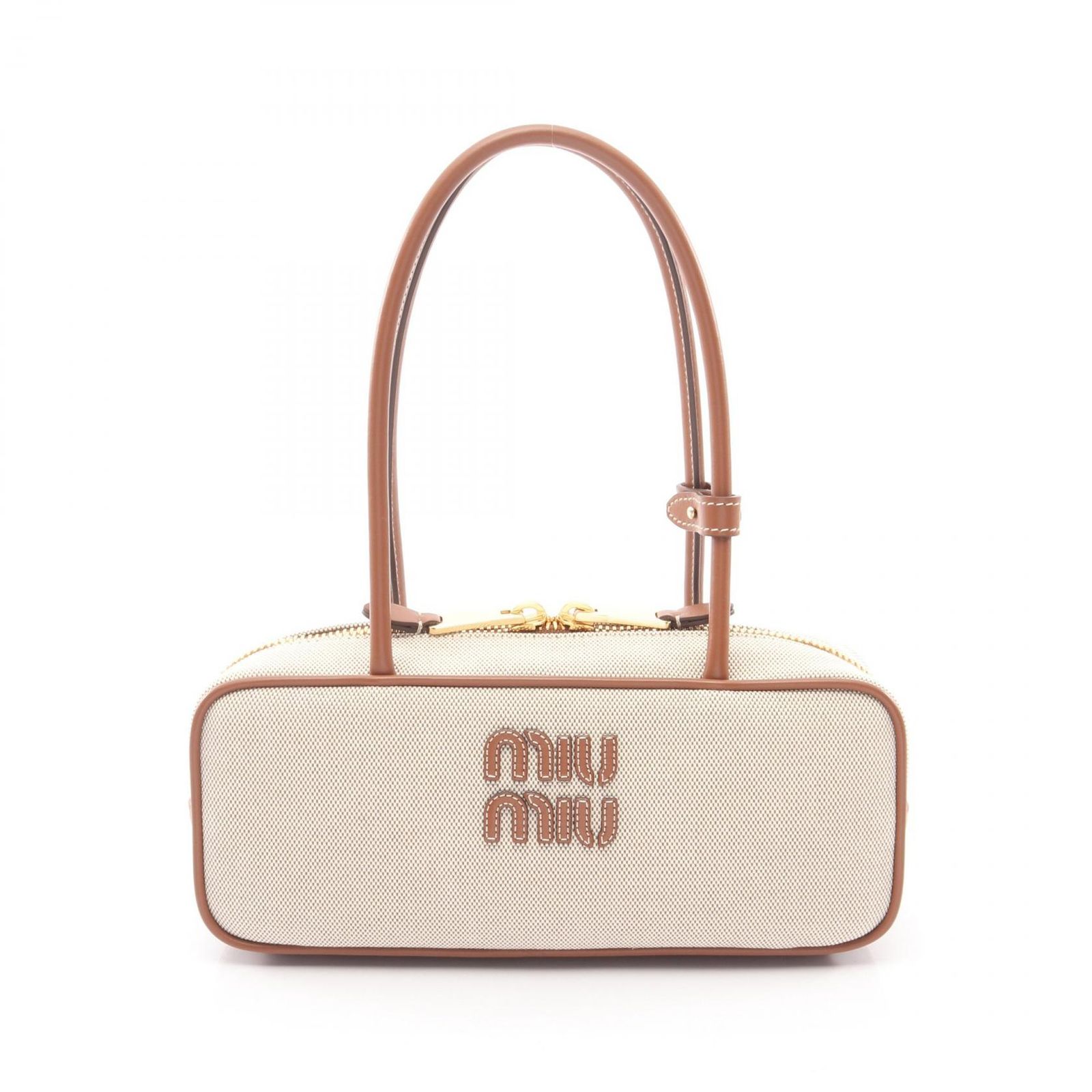 ミュウ ミュウ Miu Miu ハンドバッグ CANVAS ボー スモール 5BB173ACRNF062F ベージュ キャンバス レザー ハンドバッグ レディース 新品