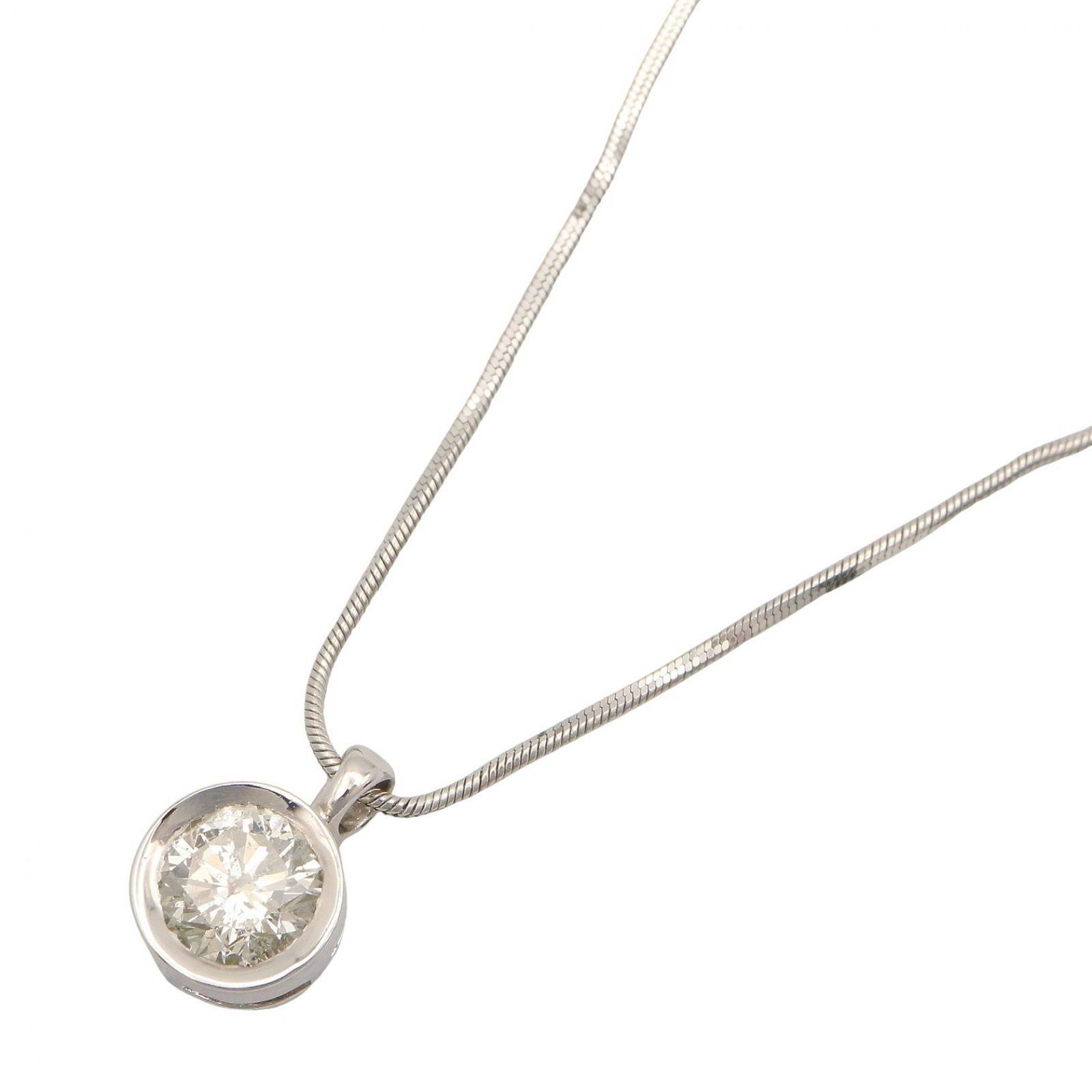 ジュエリー JEWELRY ネックレス ダイヤモンド ネックレス ﾀﾞｲﾔ 6.8g 首回36/40.5㎝ Pt850プラチナ ダイヤモンド ネックレス レディース Used A