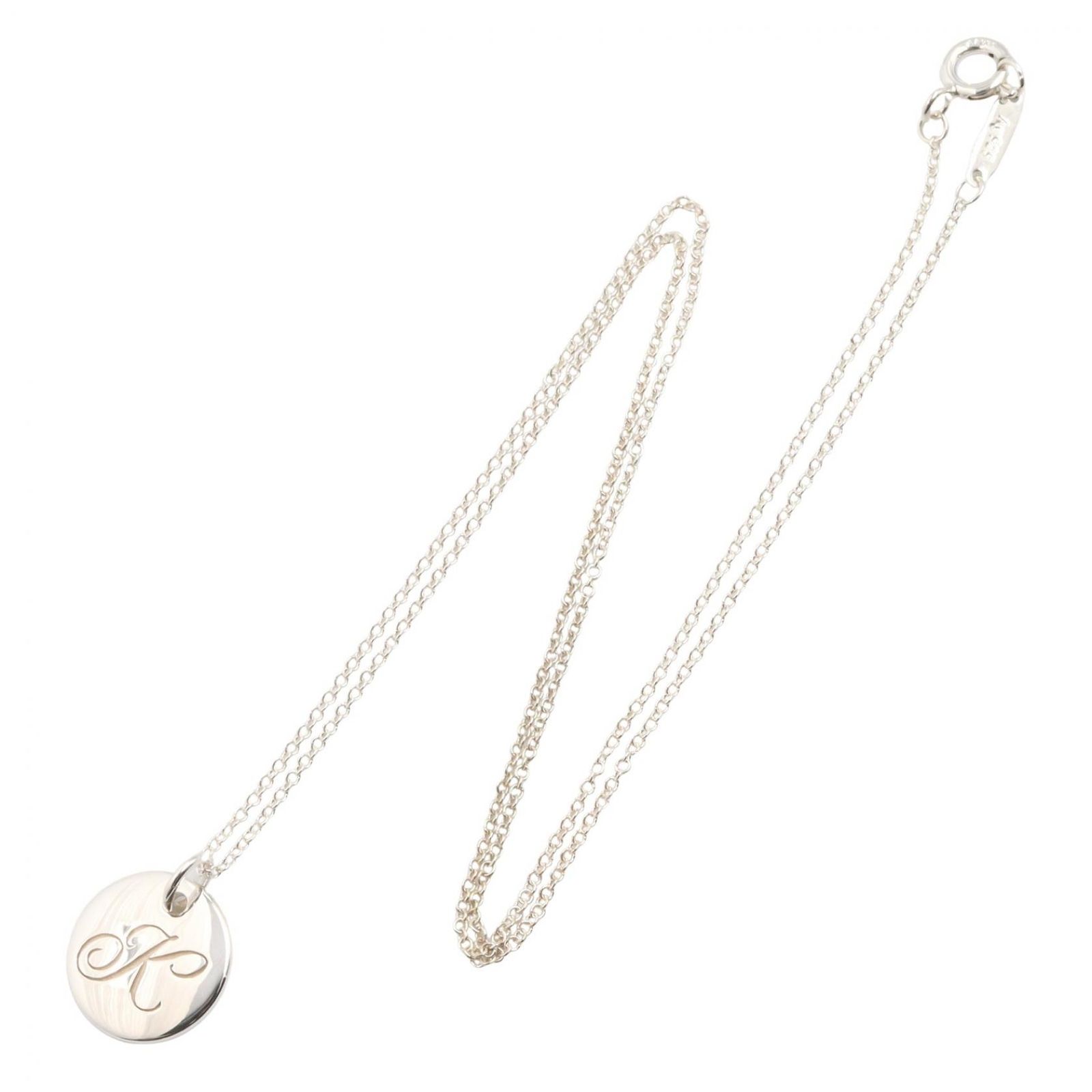 ティファニー TIFFANY＆CO ネックレス アルファベットチャーム ネックレス 首回40.5㎝ シルバー925 ネックレス レディース Used A