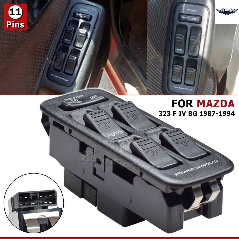 マツダ 323 F IV BG 1987-1994 1990 - 93 電動コントロールマスタースイッチ パワーウィンドウスイッチボタン BS06-66-350A