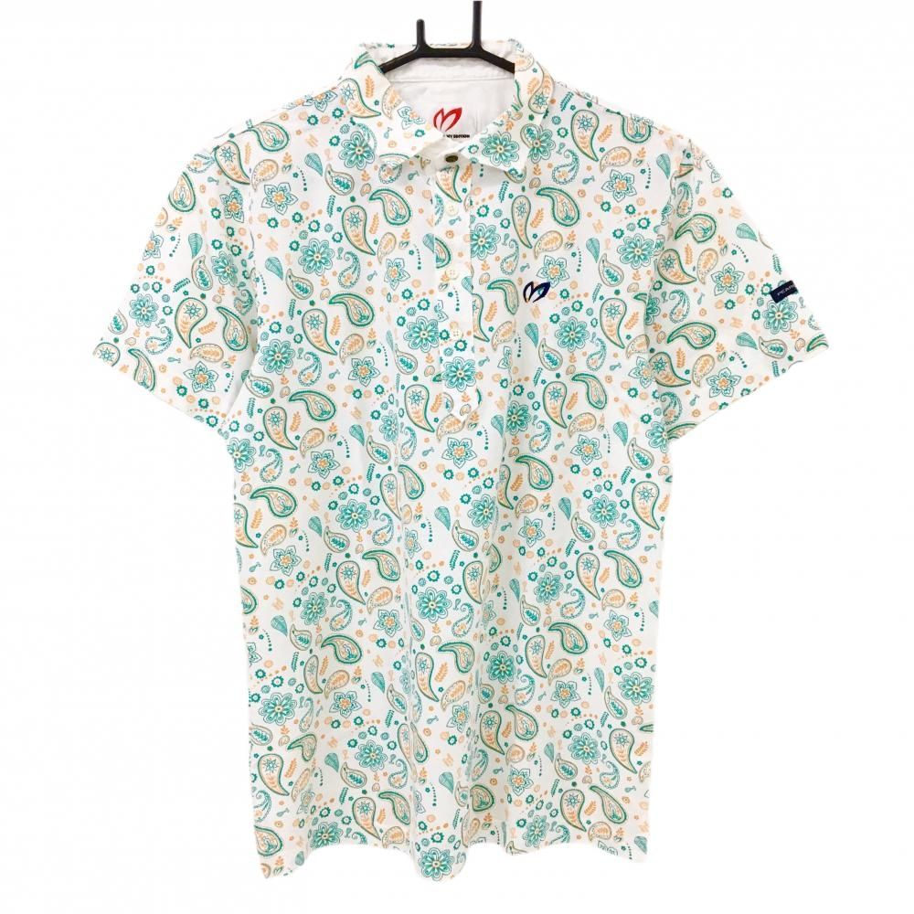超美品】マスターバニー 半袖ポロシャツ 白×グリーン×オレンジ