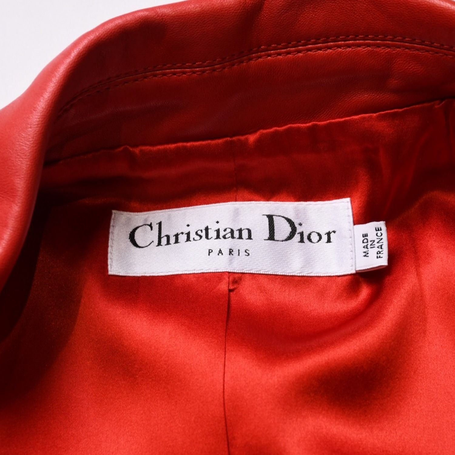 極美品 Christian Dior クリスチャンディオール レッドレザー