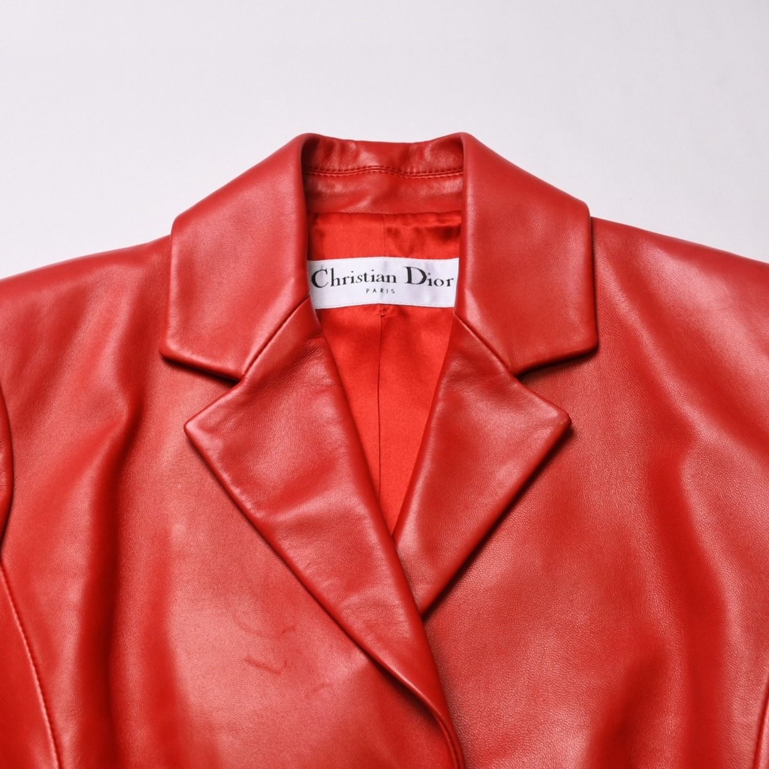 極美品 Christian Dior クリスチャンディオール レッドレザー