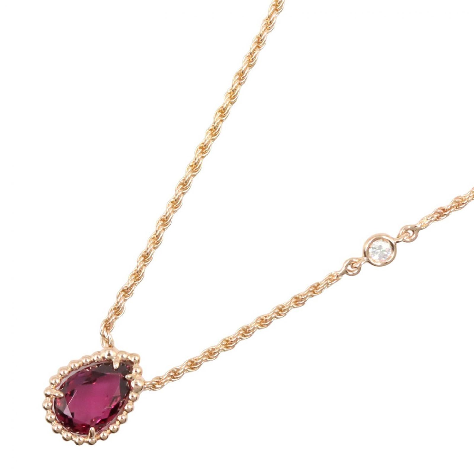 ブシュロン Boucheron ネックレス ロードライトガーネット ダイヤ セルパンボエム ネックレス 首回38～44㎝ K18PG（ピンクゴールド） ダイヤモンド ロ-ドライトガーネット ダイヤ セルパンボエム ネックレス