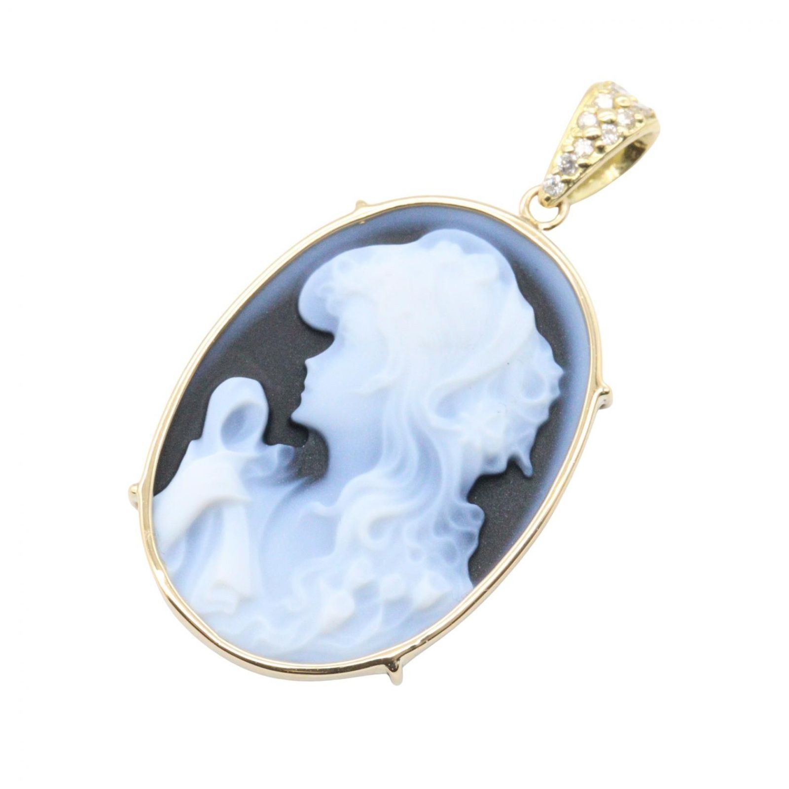 ジュエリー JEWELRY ペンダントトップ カメオ トップ K18 3.0g K18（イエローゴールド） ダイヤモンド カメオ レディース Used A