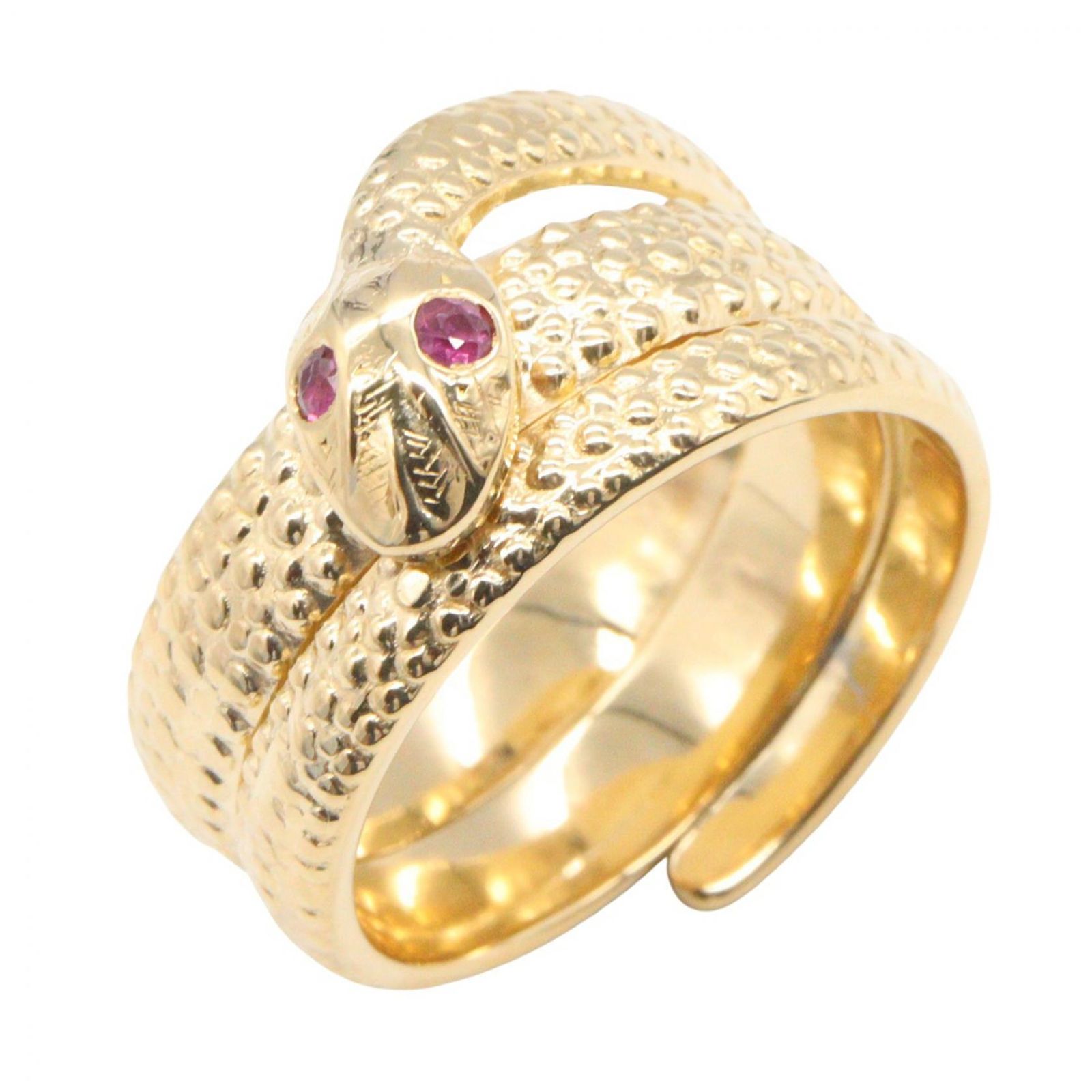 ジュエリー JEWELRY リング・指輪 ヘビモチーフ ルビー リング ﾙﾋﾞｰ 11.3g #12 K18（イエローゴールド） ルビー リング レディース Used A