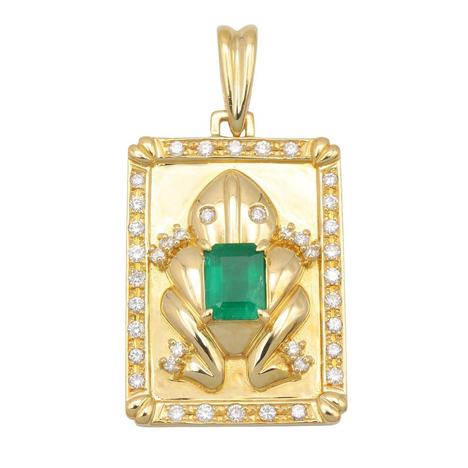 ジュエリー JEWELRY ペンダントトップ エメラルド ダイヤ トップ ｴﾒﾗﾙﾄﾞ 15.0ｇ K18（イエローゴールド） ダイヤモンド ダイヤ エメラルド トップ レディース